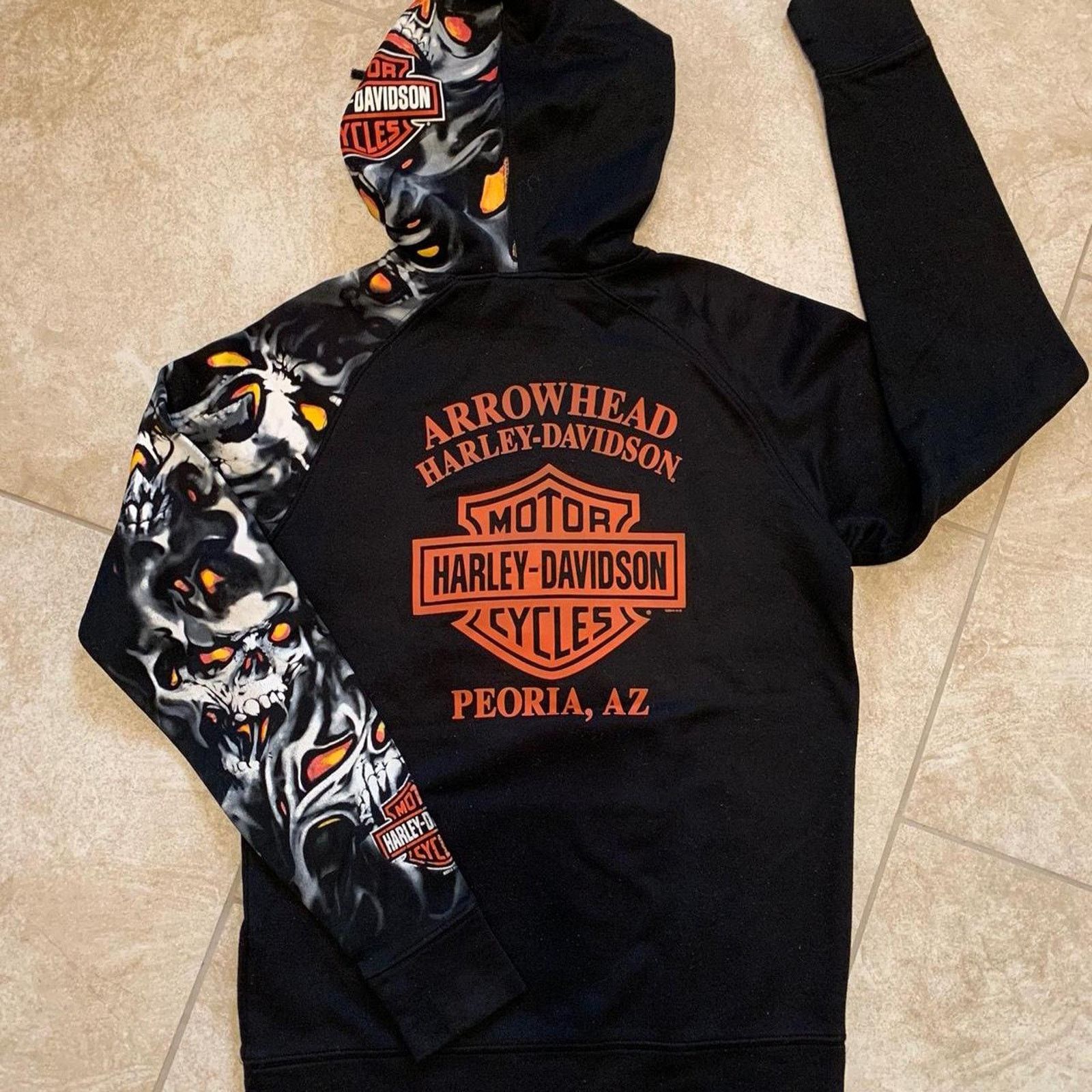 Harley Davidson Flames Hoodie | Grailed