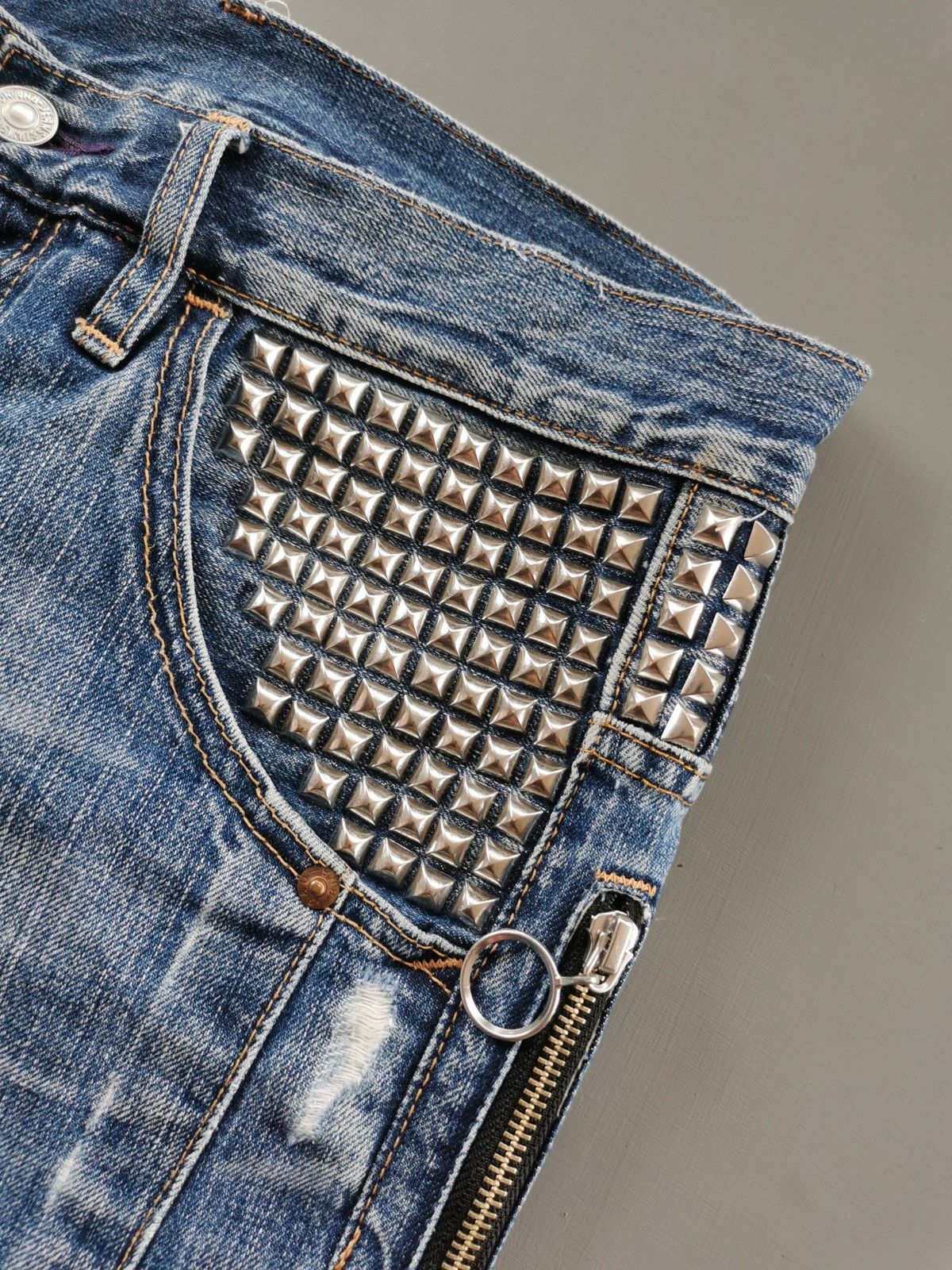Seditionaries Punk Studded Zipper RNA Japan 3Q Short Jeans Size US 31 - 2 Thumbnail