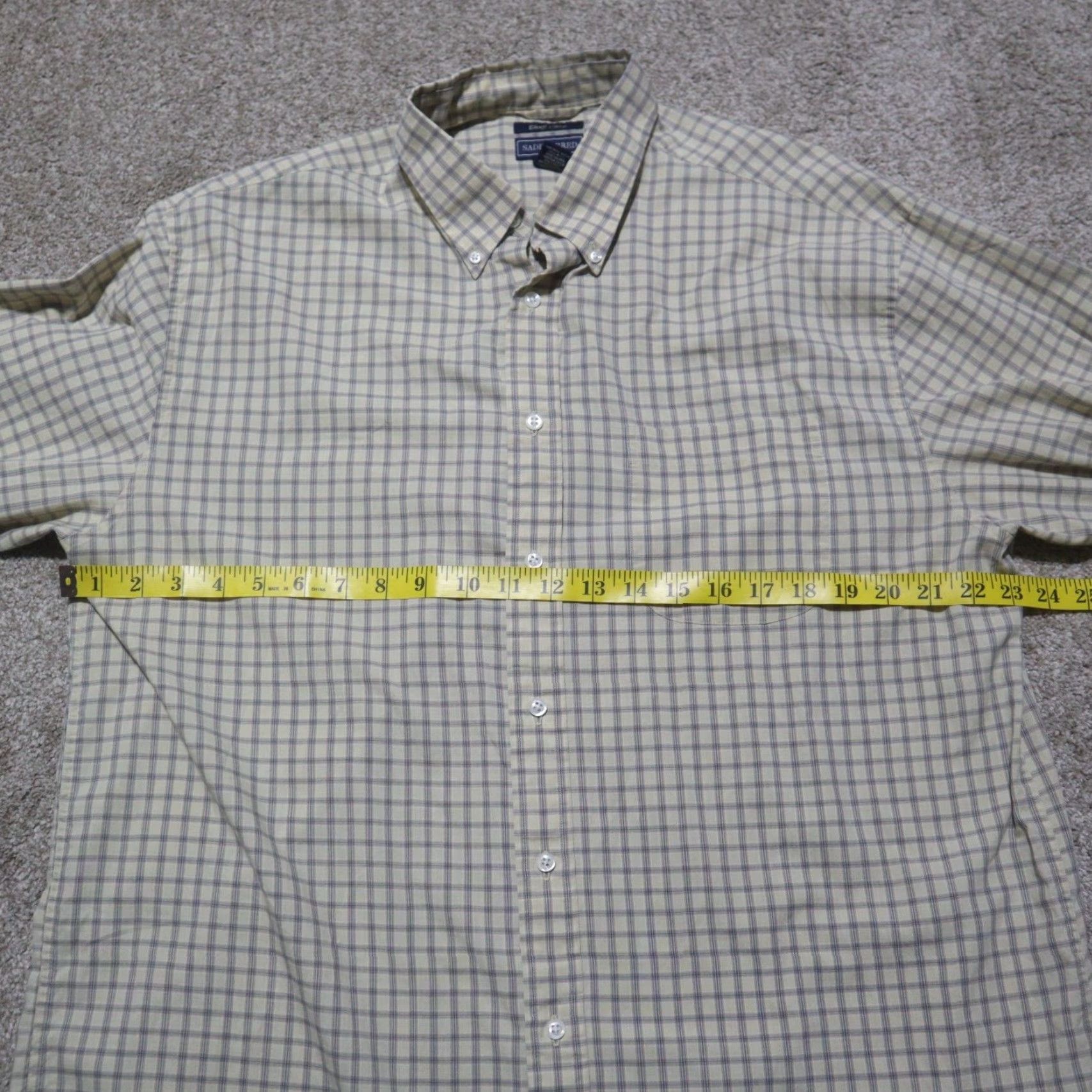 Vintage Saddlebred Shirt Button-Up Long Sleeve Plaid Tan Brown Pocket Men L Size Size US L / EU 52-54 / 3 - 4 Thumbnail