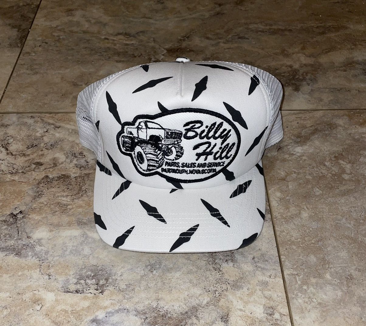 image of Billy Hill Diamond Plate Trucker Hat White, Men's