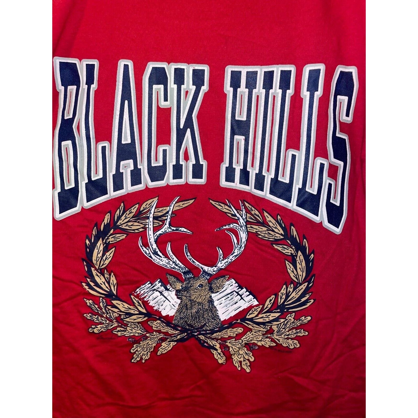 Jerzees Vintage Black Hills Shirt South Dakota Elk Red VTG 90s Tee M Size US M / EU 48-50 / 2 - 3 Thumbnail