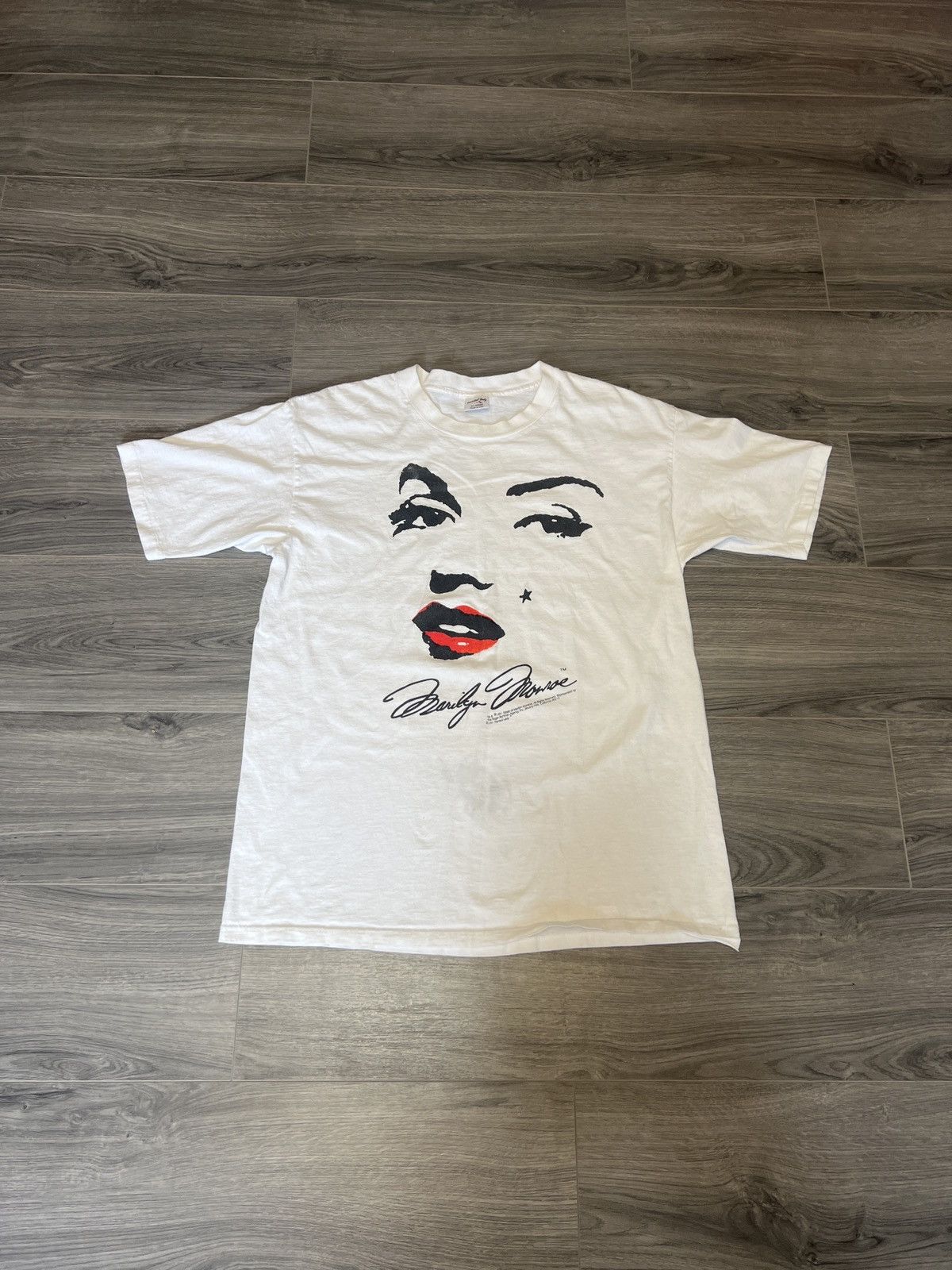 image of Made In USA x Vintage Crazy Vintage Marilyn Monroe Face Graphic Tee 1991 in White, Men's (Size XL)