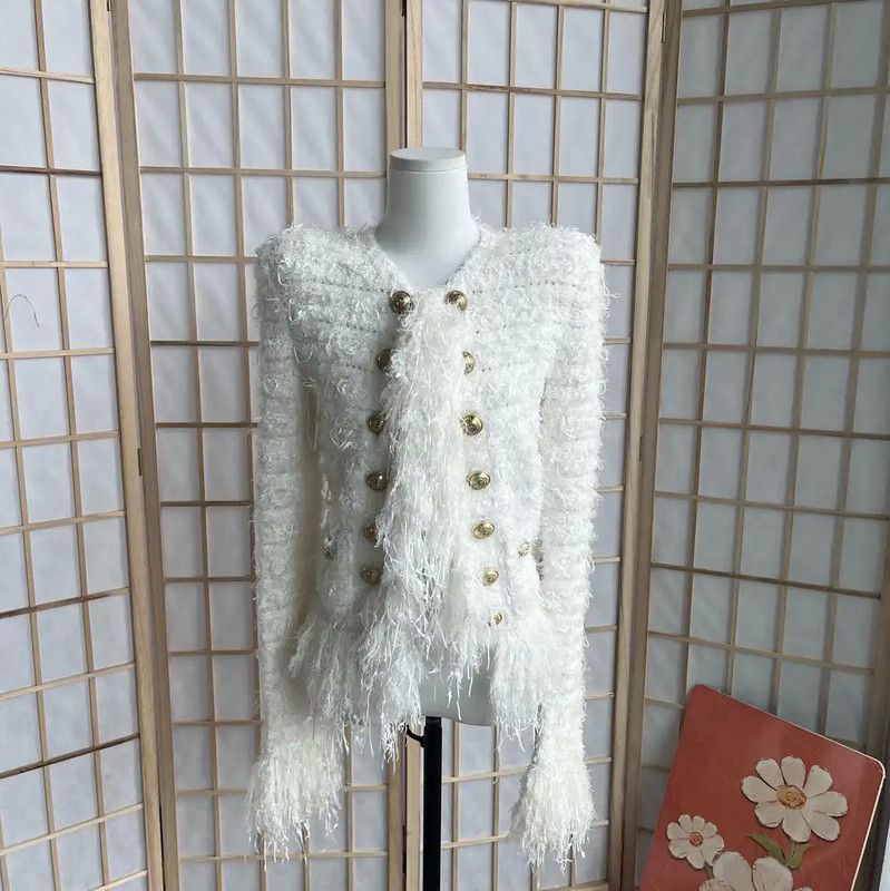 Balmain Balmain White Wool Women's Jacket XS 0089 Size XS / US 0-2 / IT 36-38 - 1 Thumbnail