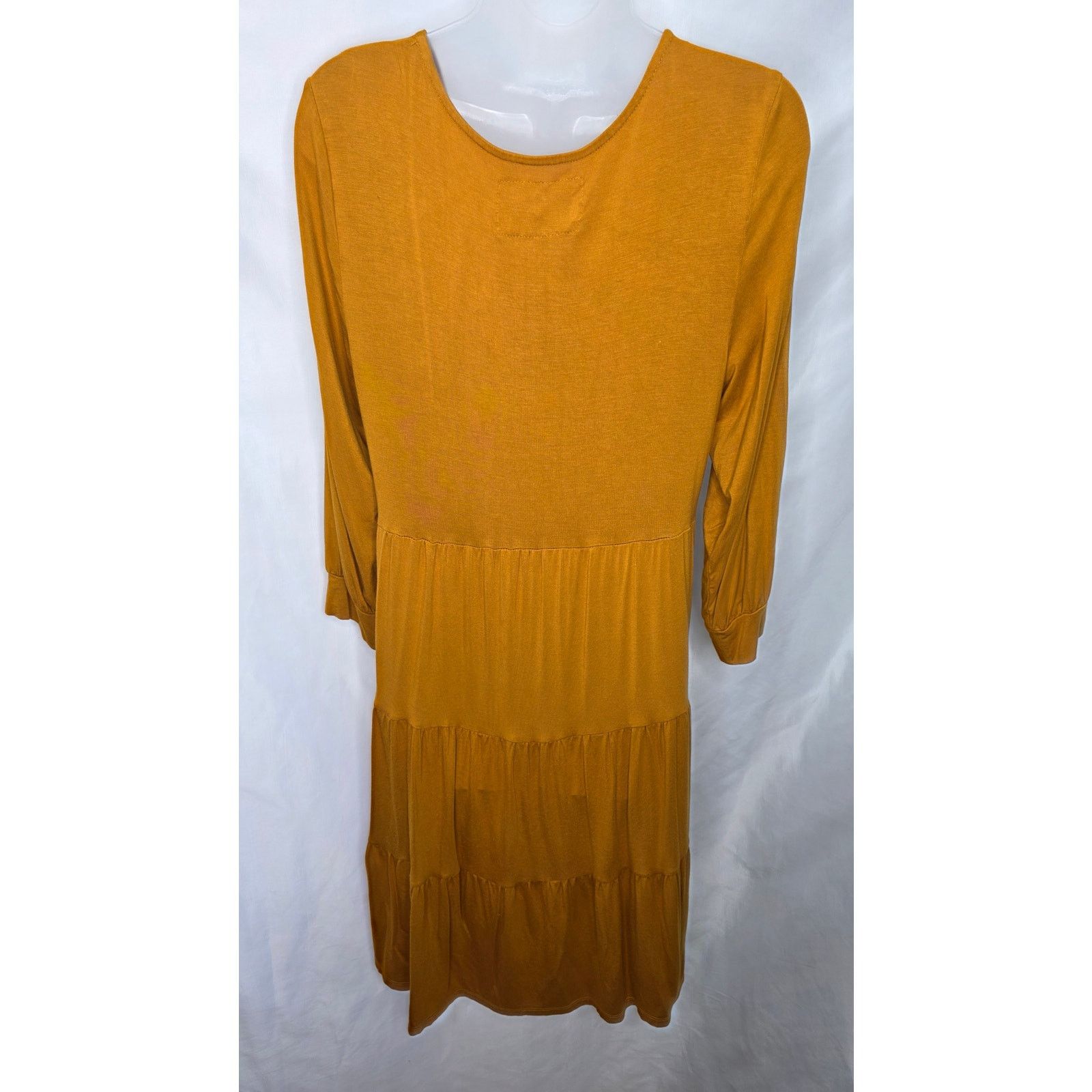 Other Women's Mustard Embroidered Boho Dress Floral Tiered Size M / US 6-8 / IT 42-44 - 2 Thumbnail