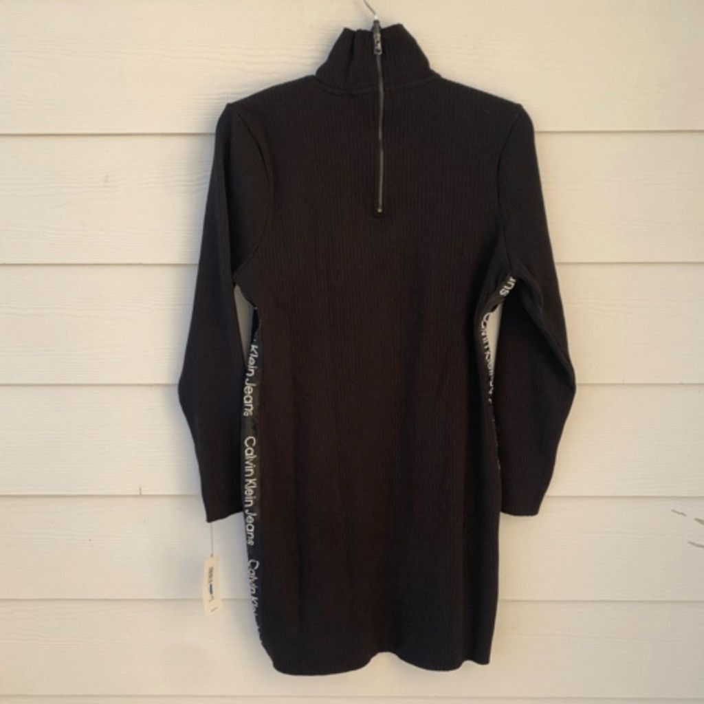 Calvin Klein CALVIN KLEIN Logo Tape Ribbed Mock Neck Zip size XL Size XL / US 12-14 / IT 48-50 - 3 Thumbnail