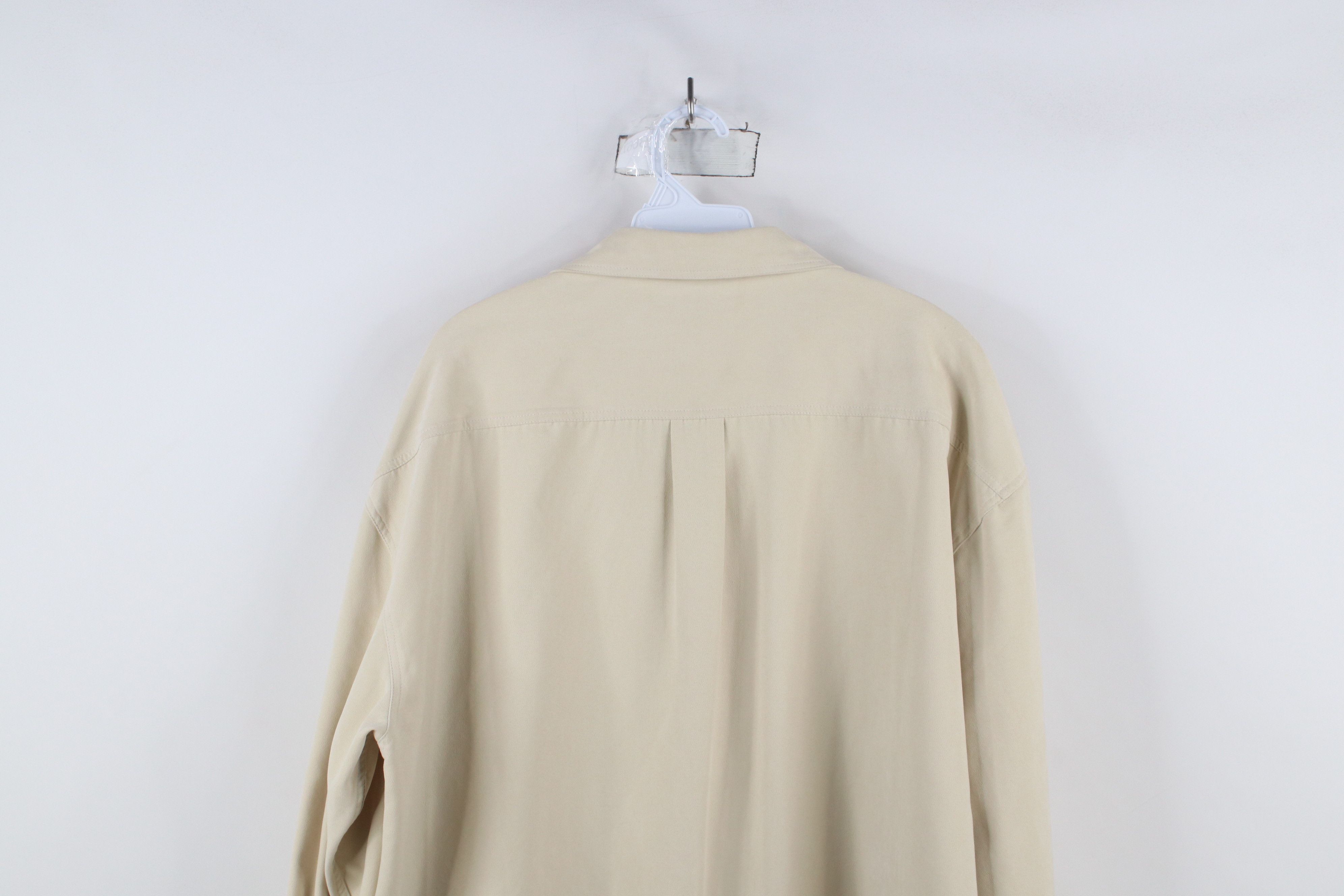 Vintage Vintage 90s Streetwear Double Pocket Button Shirt Beige Size US XL / EU 56 / 4 - 9 Thumbnail
