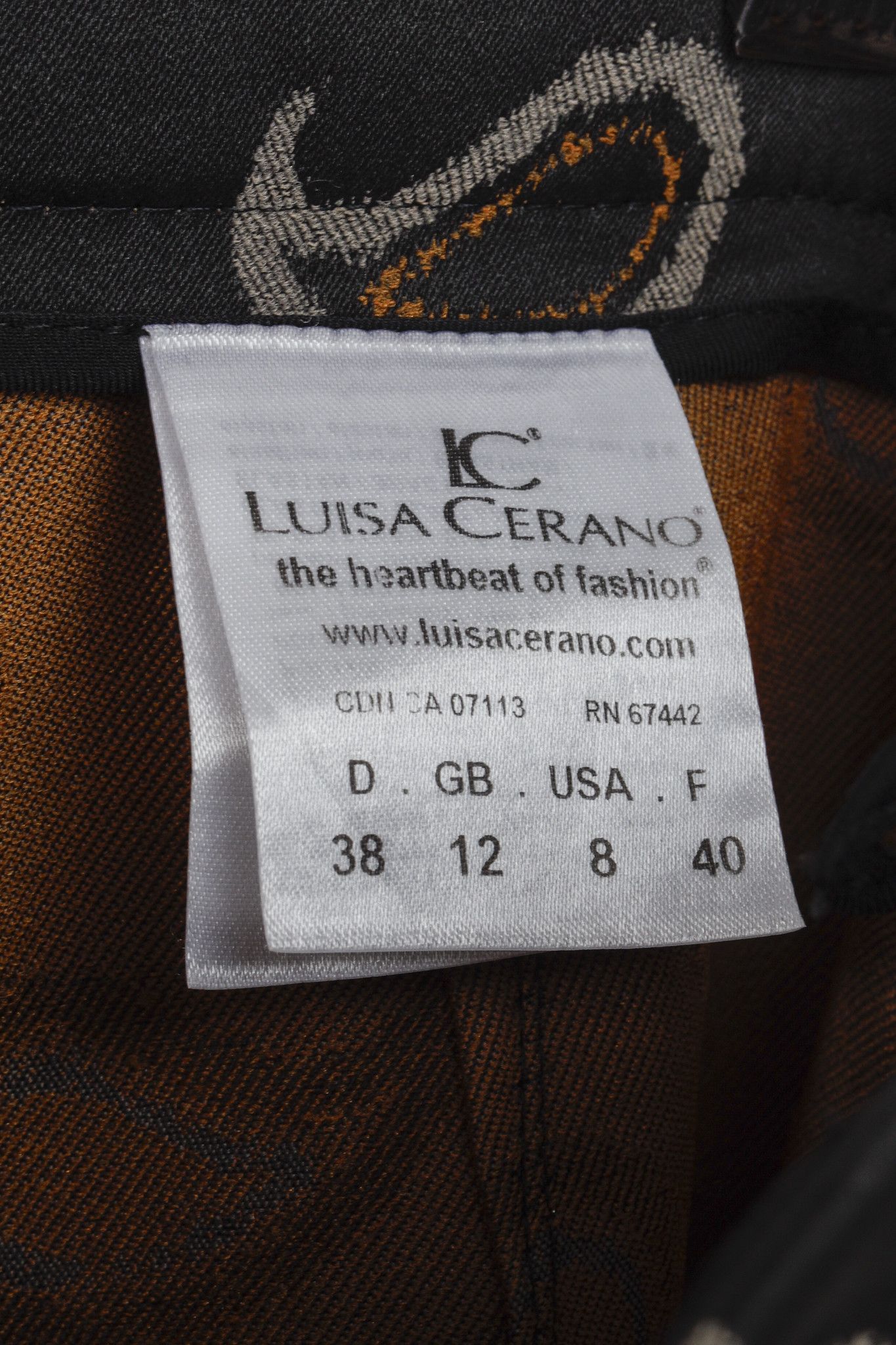Luisa Cerano Luisa Cerano Black Paisley Satin-Jacquard Pants Size 33" - 9 Thumbnail