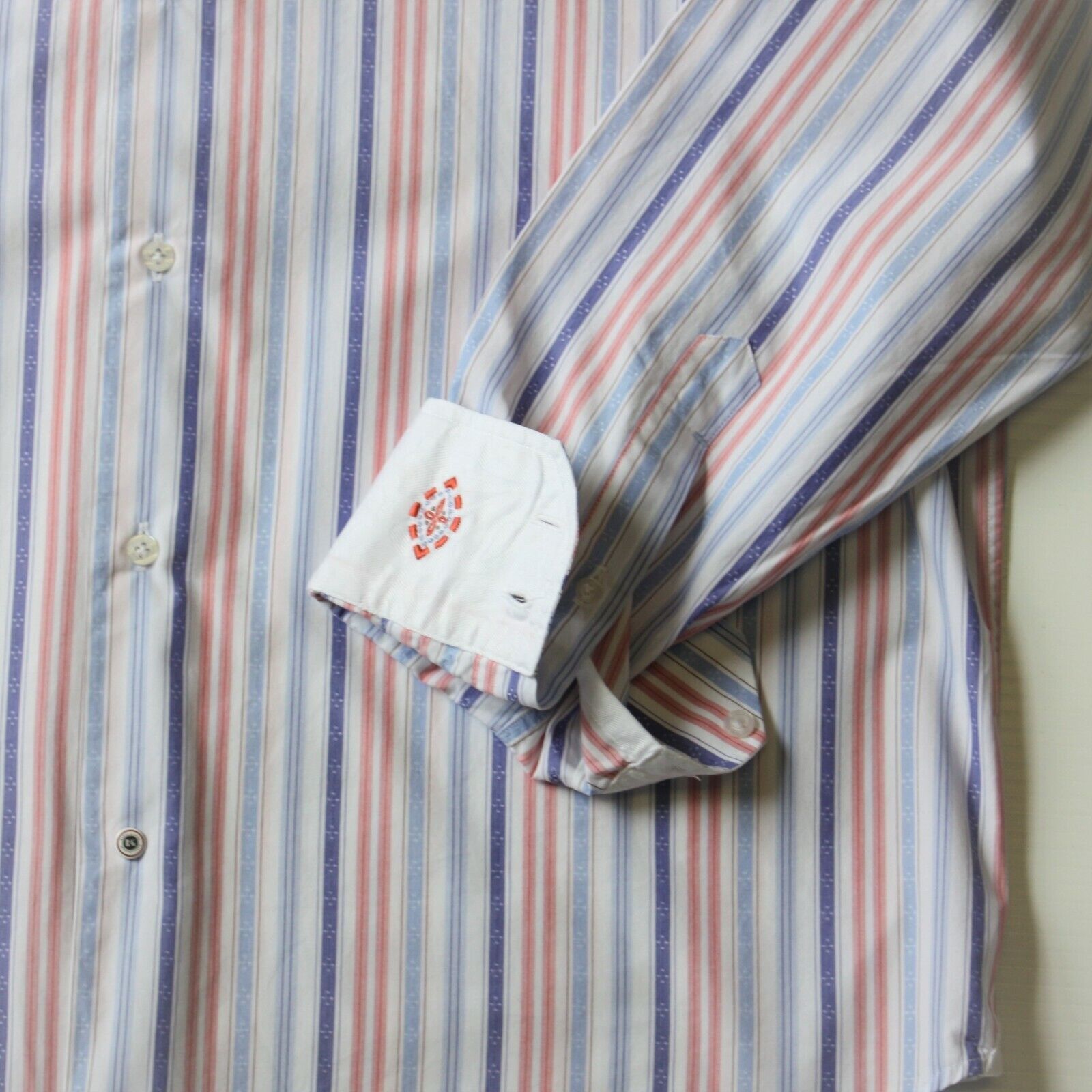Robert Graham Multi Stripe Print Dress Shirt size L MSRP $198 Size US L / EU 52-54 / 3 - 5 Thumbnail