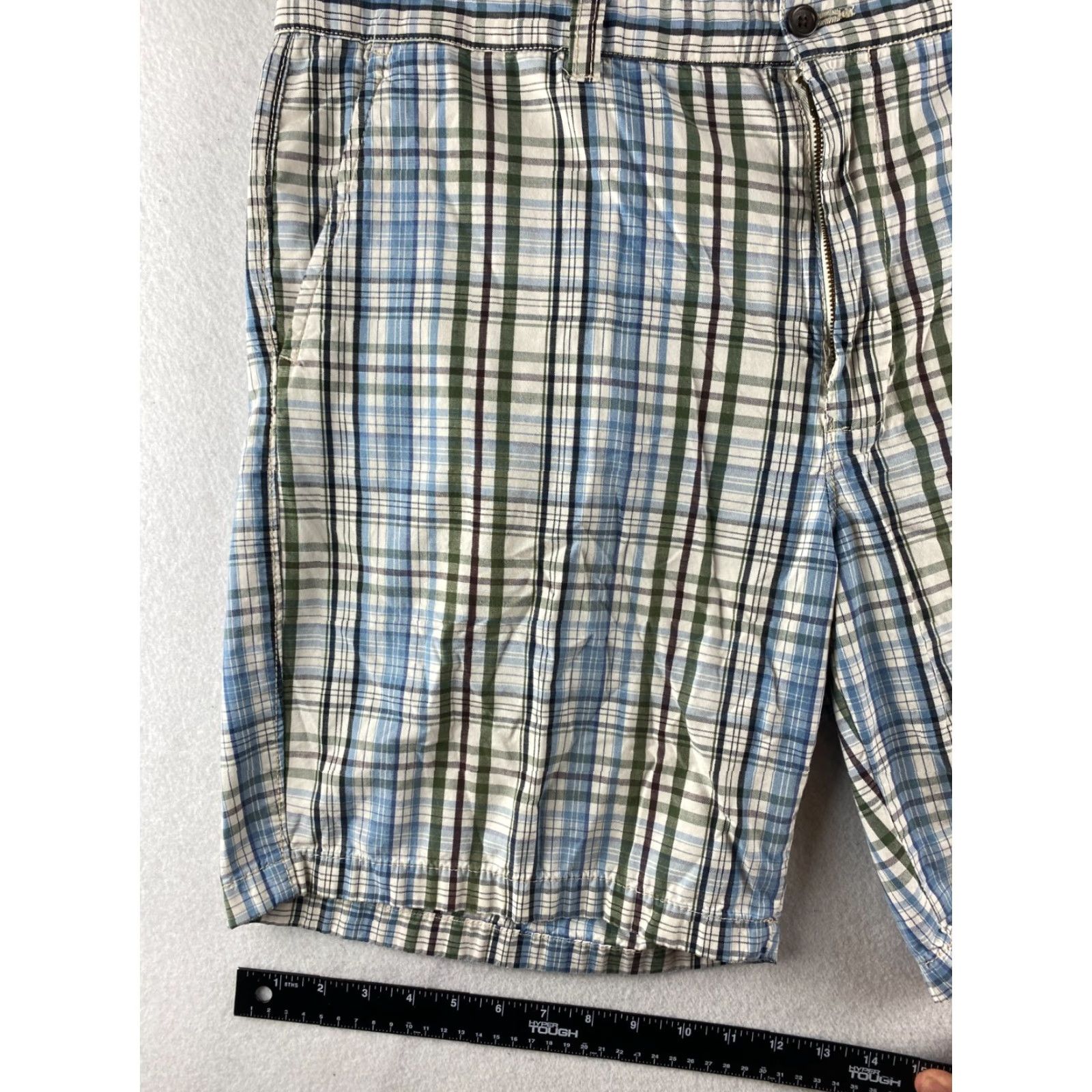 Club Room Club Room Shorts Mens 36 Multicolor Plaid Chino Flat Front Pockets Button Khaki Shorts Size US 36 / EU 52 - 6 Thumbnail