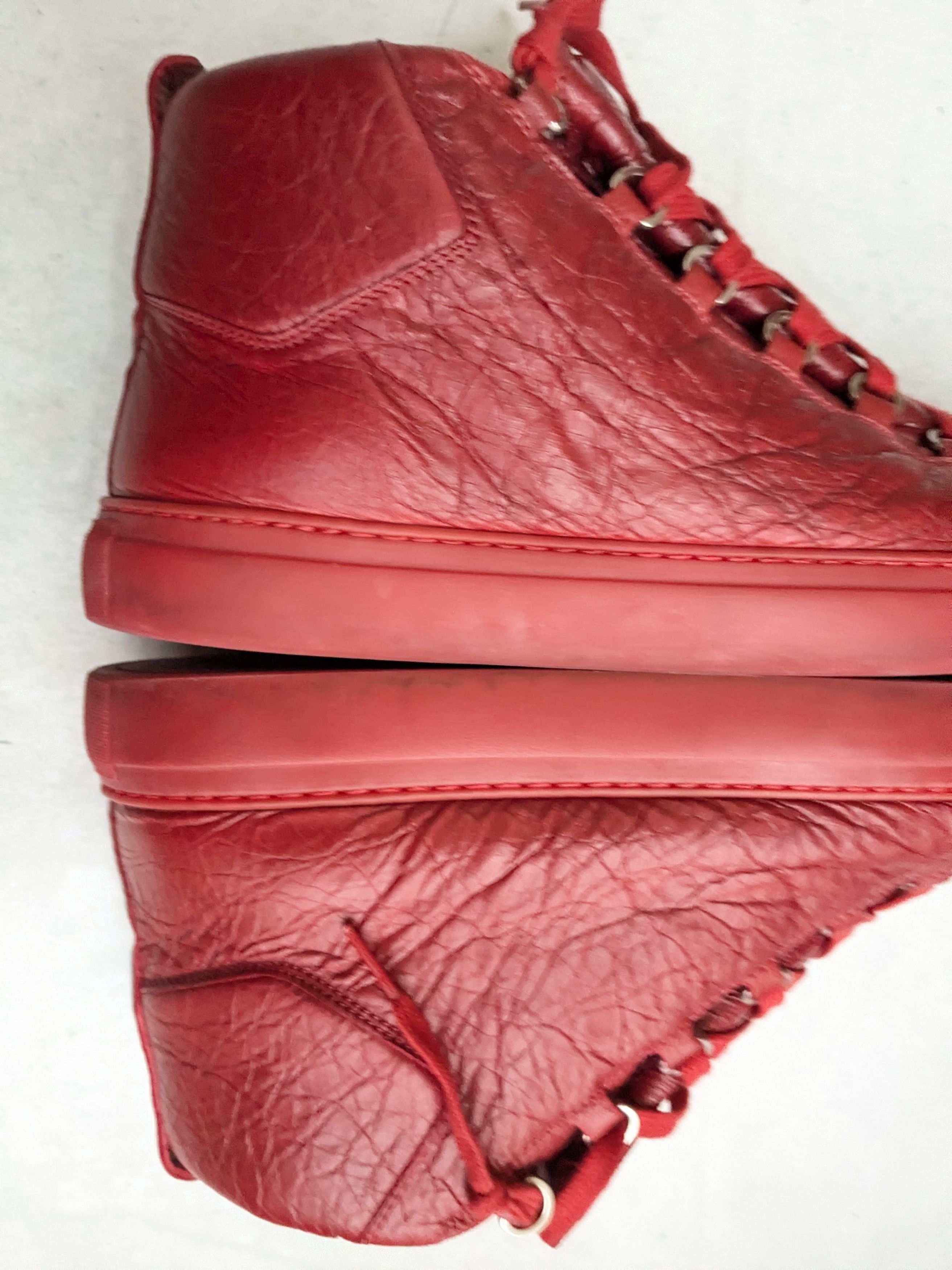 Balenciaga Balenciaga Arena Sneakers Red 12 Leather High Tops Size US 12 / EU 45 - 12 Thumbnail