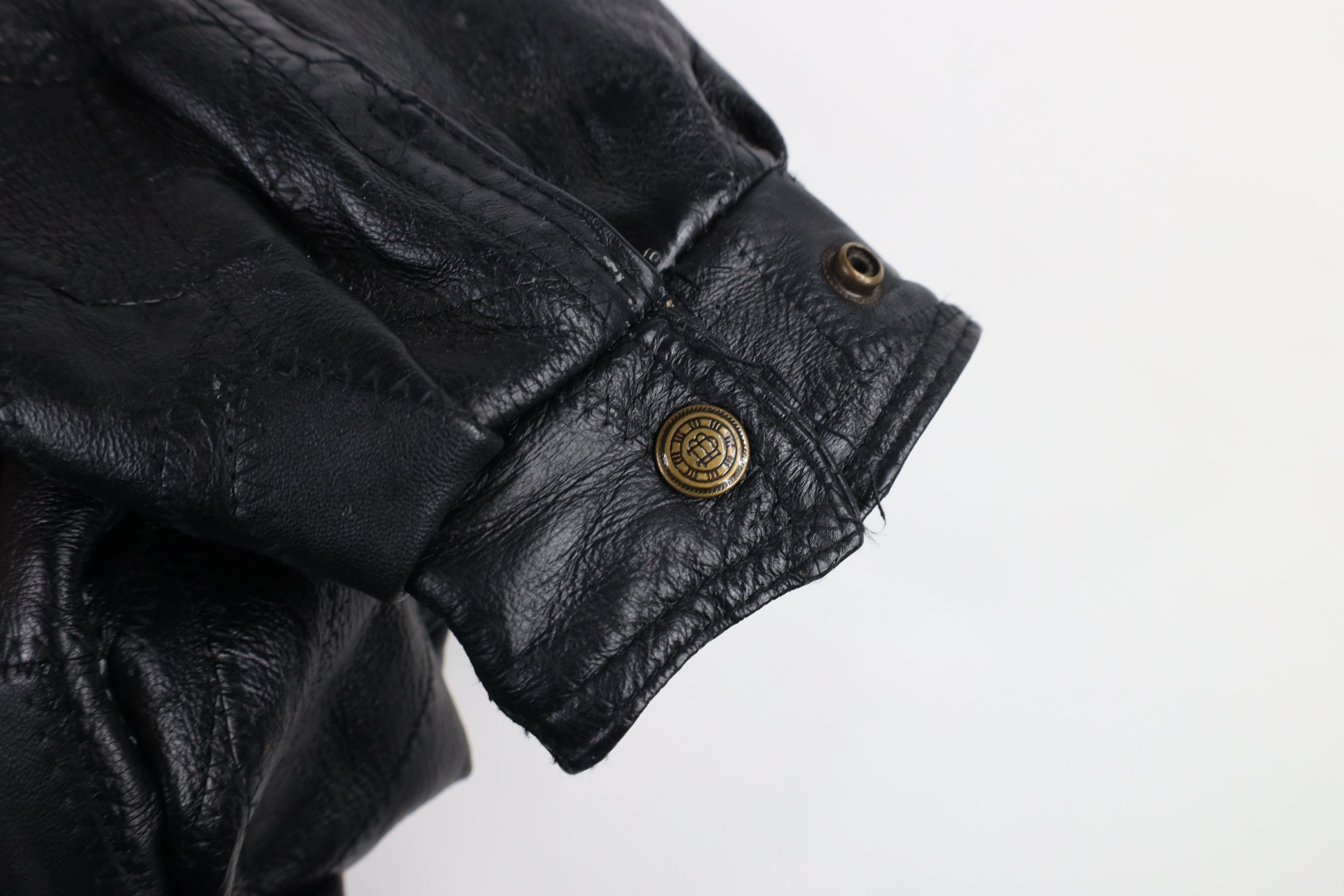 Vintage Vintage 90s Streetwear Leather Flight Bomber Jacket Black Size US L / EU 52-54 / 3 - 4 Thumbnail