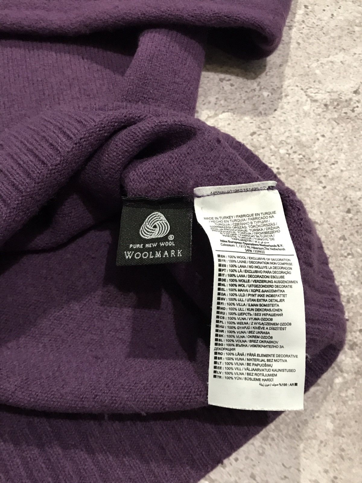 Nike × Vintage Vintage Sweater Nike Golf Embroiled Swoosh Y2K Wool Purple L Size US L / EU 52-54 / 3 - 8 Thumbnail