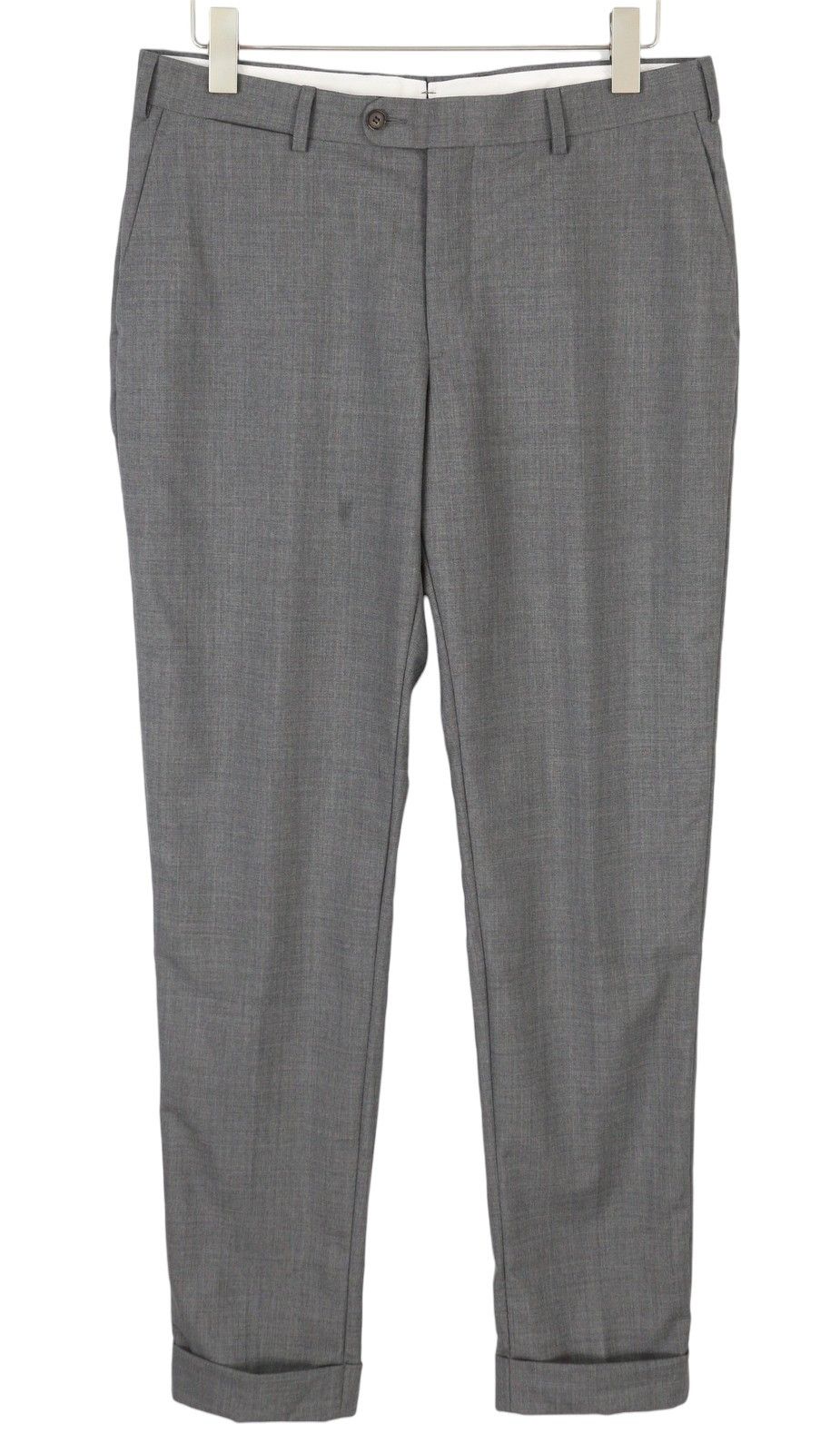 Suitsupply SOHO TURN-UP UK34R Grey Wool S120 Zip Pants 86855 Size 34R - 1 Thumbnail