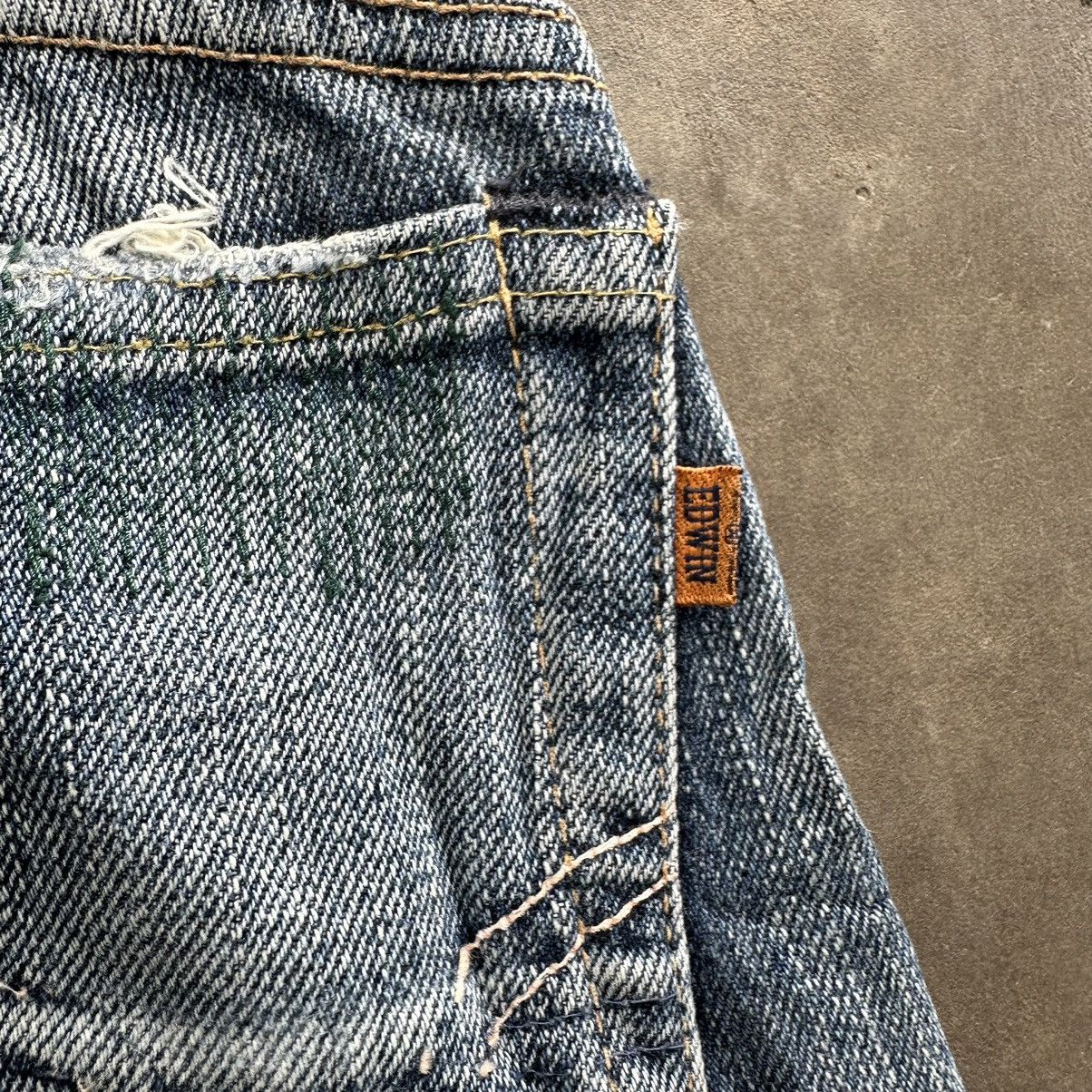 Edwin × Jean × Vintage Vintage Edwin Redline Faded Denim Jean Pant W30 Size US 30 / EU 46 - 13 Thumbnail