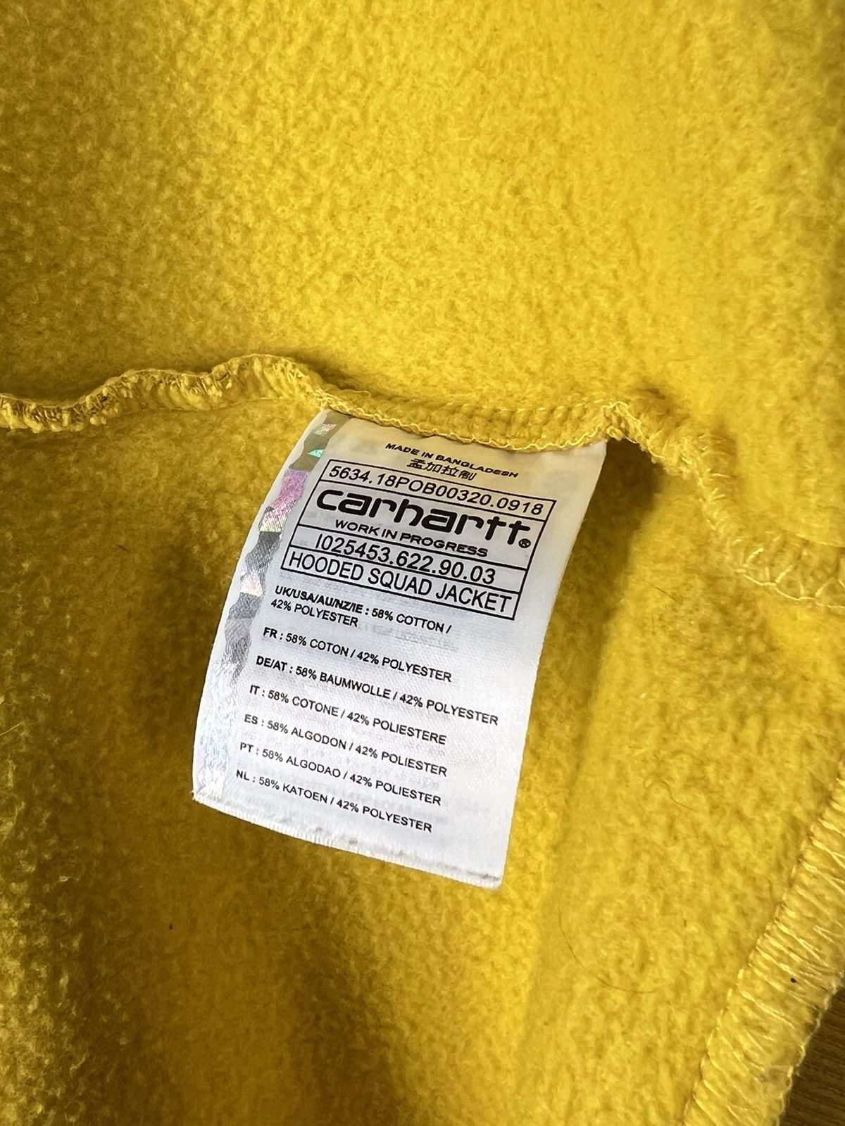Carhartt Carhartt Yellow Zip Hoodie Size XL Size US XL / EU 56 / 4 - 7 Thumbnail