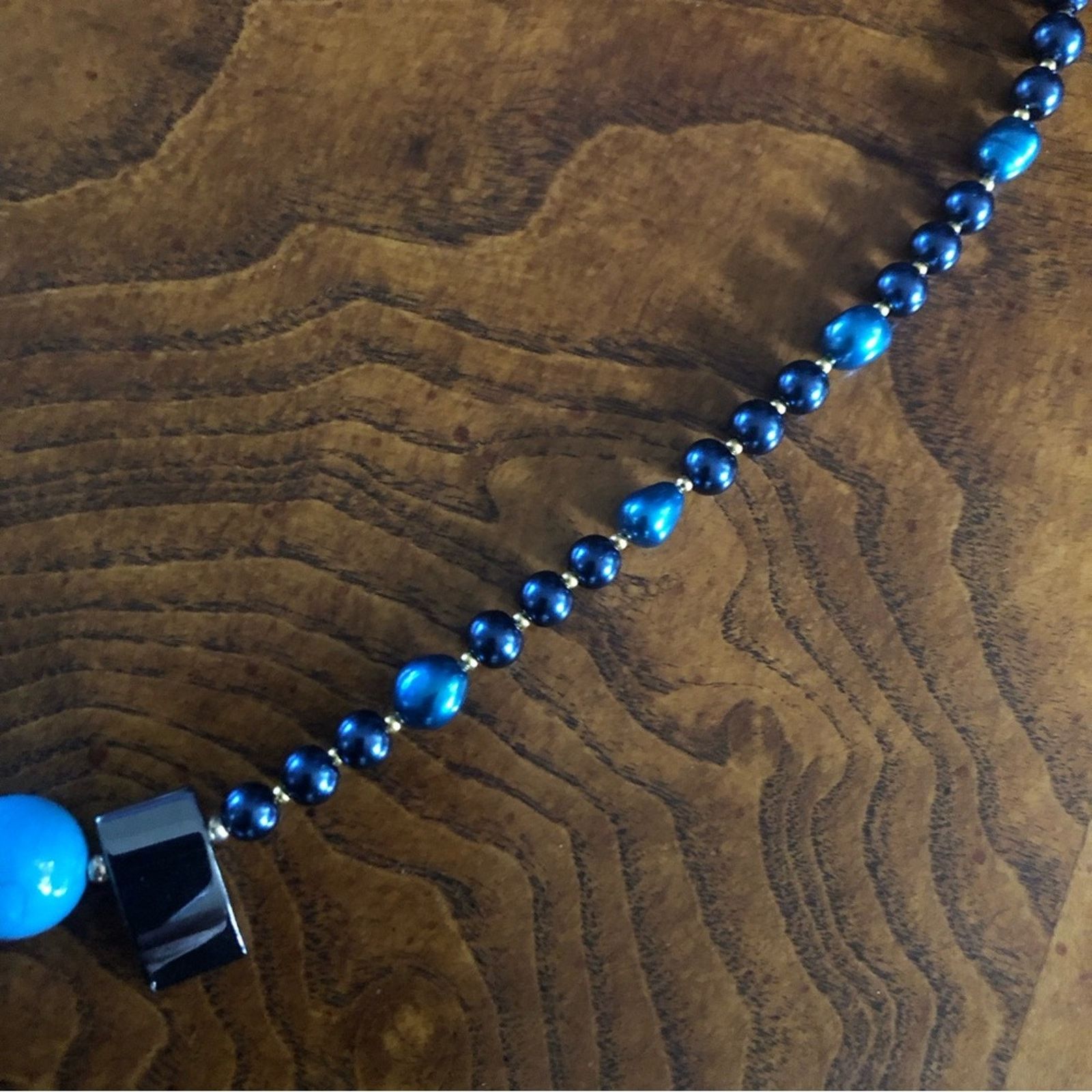 Handmade Handcrafted repurpose peacock freshwater Pearl necklace Size ONE SIZE - 10 Thumbnail