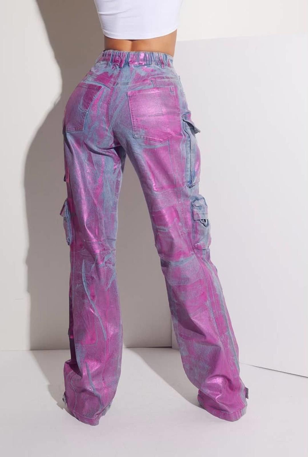 Other Metallic Chic Pink Cargo Pants by WFFS Size 28" / US 6 / IT 42 - 7 Thumbnail