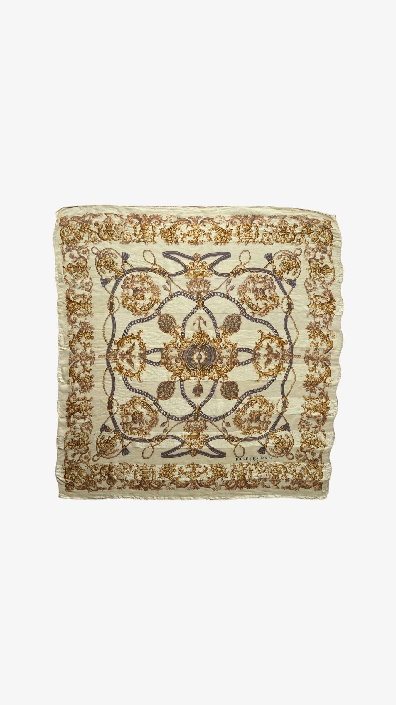Balmain Vintage 90s Pierre Balmain Baroque Equestrian Silk Scarf Size ONE SIZE - 1 Thumbnail