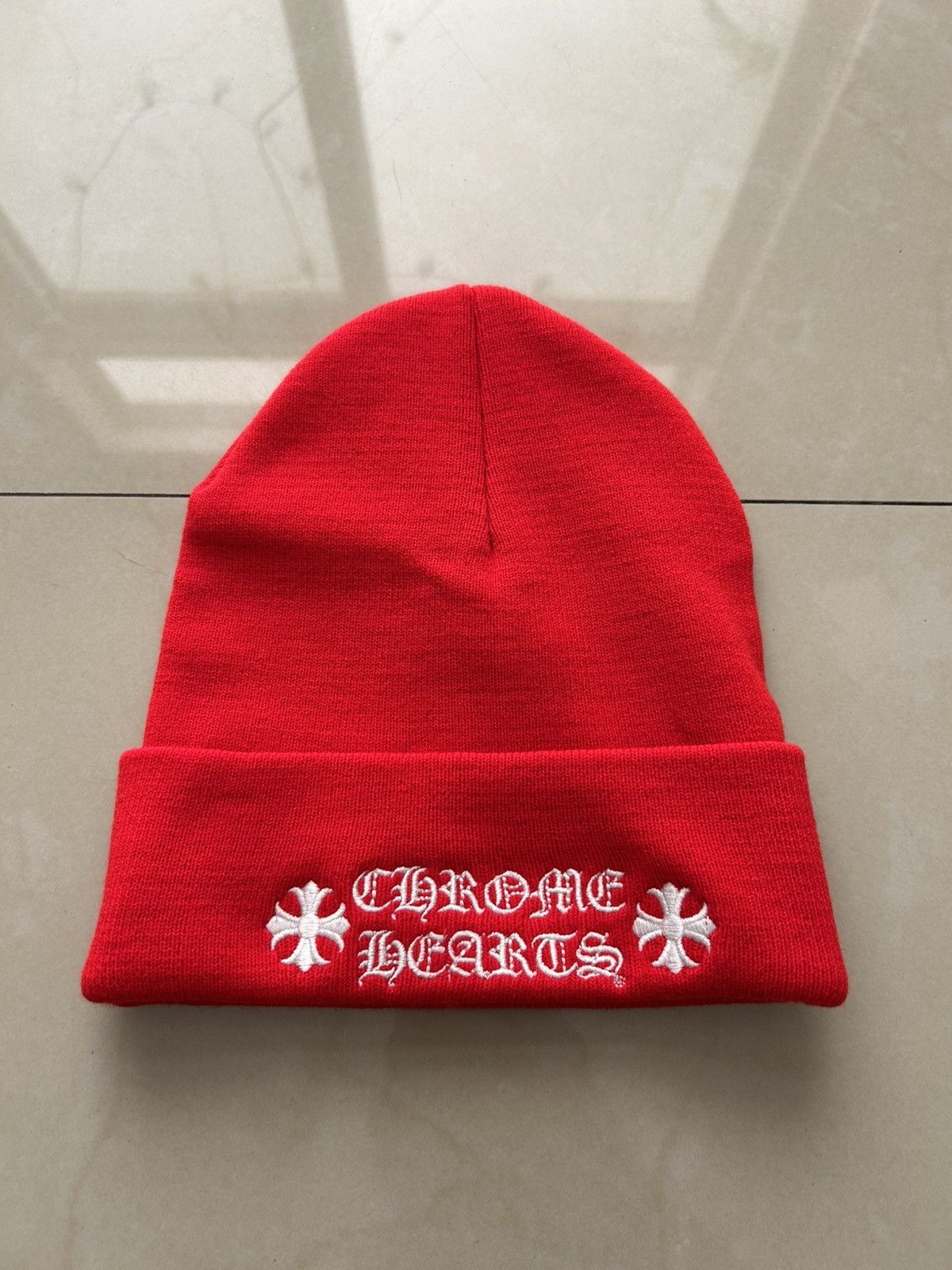 Chrome Hearts Chrome Hearts Red Beanie Size ONE SIZE - 1 Thumbnail