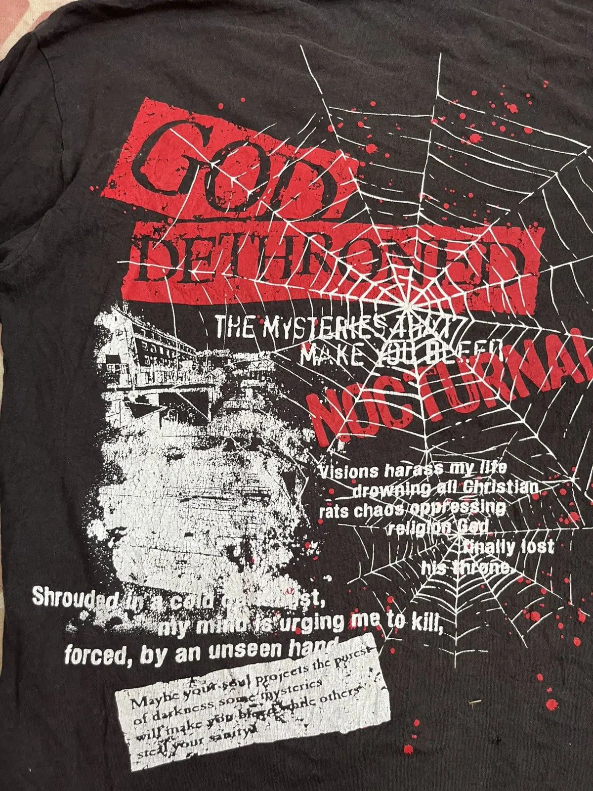 Hysteric Glamour 💥Vtg 90s GOD DETHRONED poem Religion Lost CH Rip Off PUNK Size US L / EU 52-54 / 3 - 7 Thumbnail