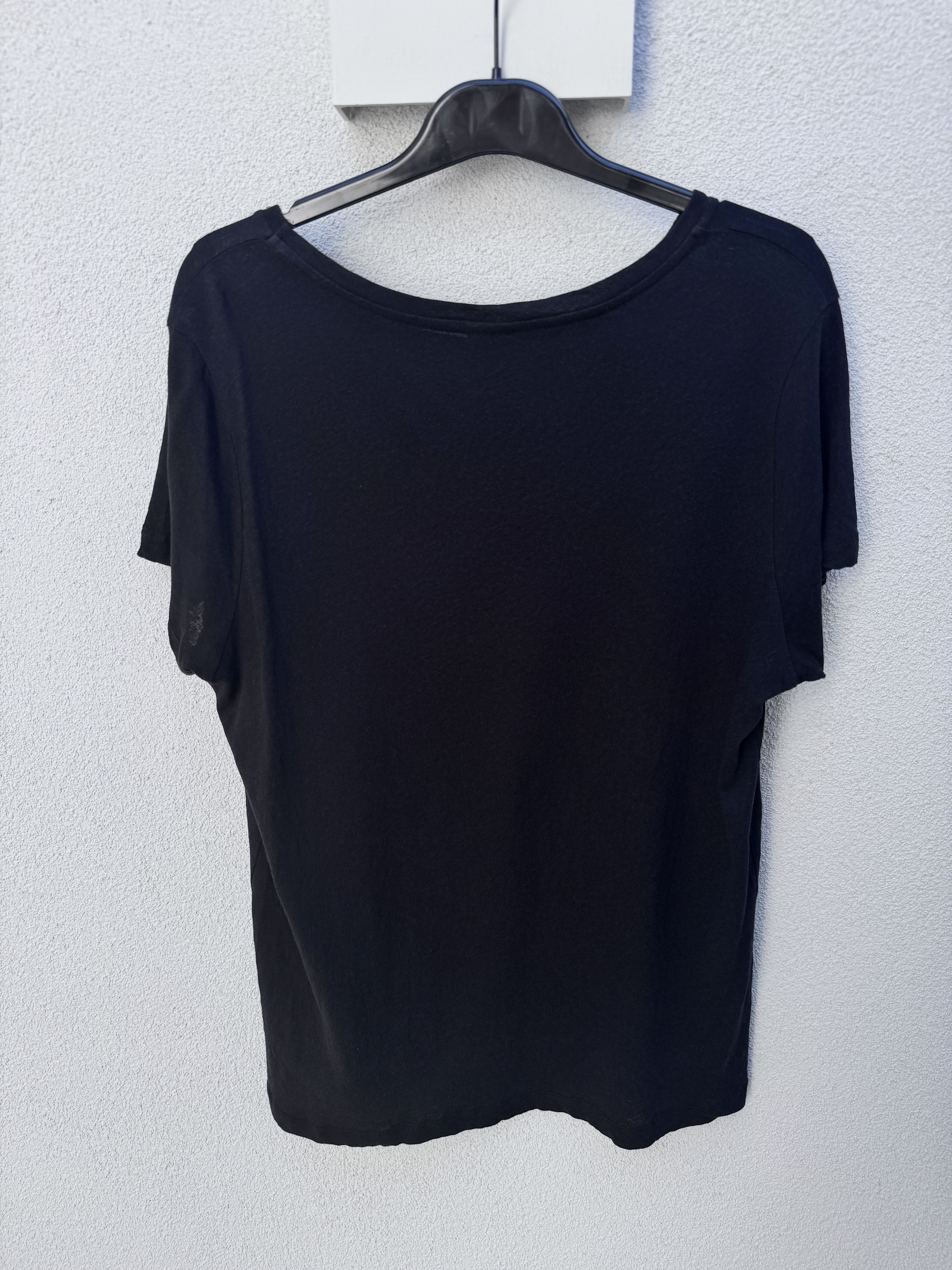 Thom Krom Thom Krom Black Cotton Linen Unisex TShirt Thunder Print S Size S / US 4 / IT 40 - 2 Thumbnail
