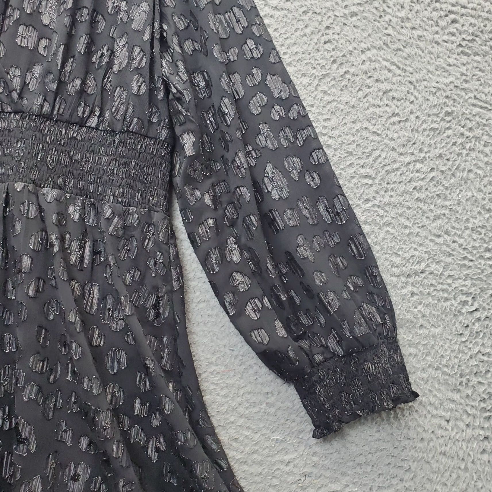 Michael Kors Michael Kors Maxi Dress Womens 3X Black Sparkly Jacquard Handkerchief-Hem Balloon-Sleeve Long Dress Size XXL / US 16-18 / IT 52-54 - 6 Thumbnail
