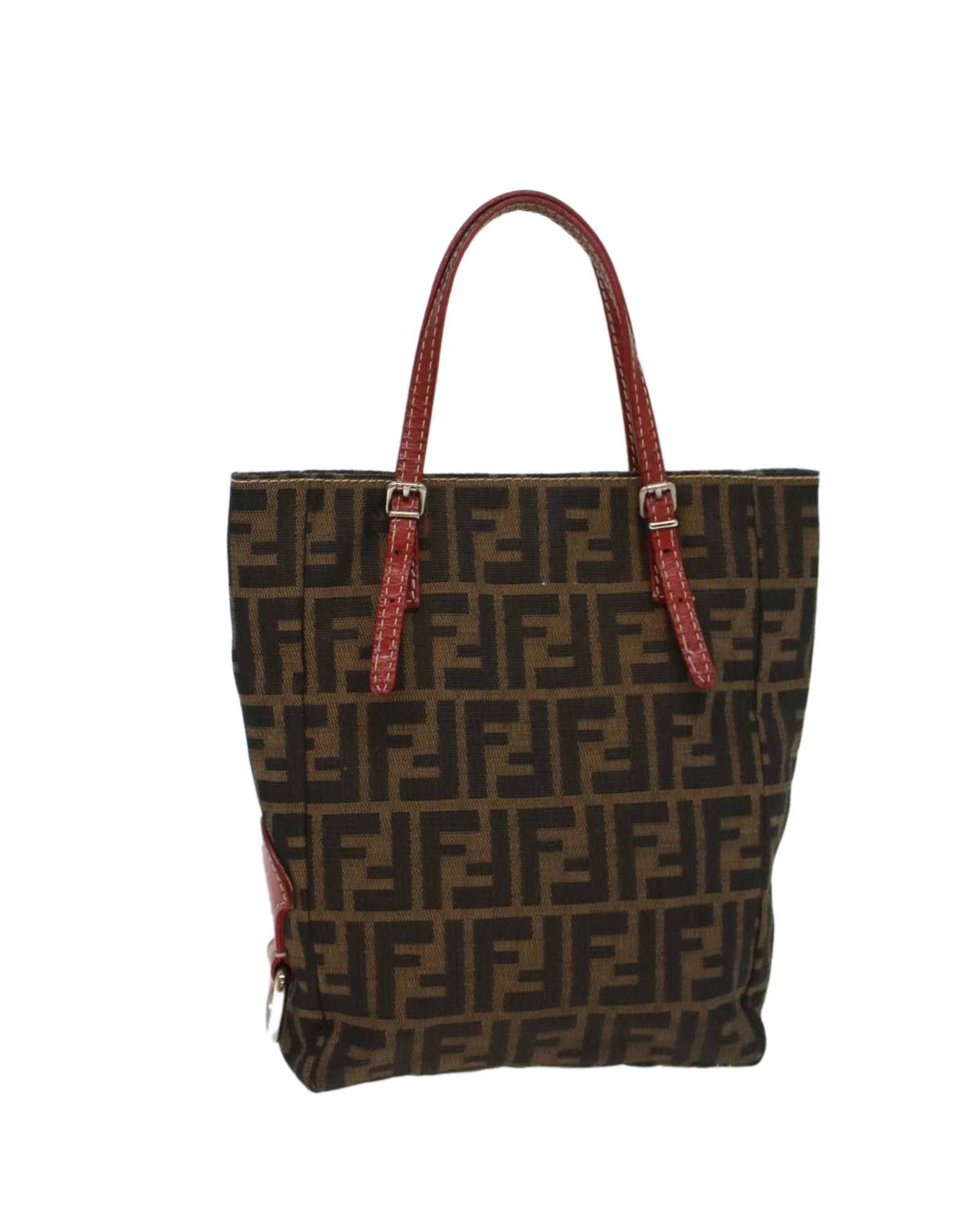 image of Fendi Elegant Canvas Shoulder Bag in Brown, Women's