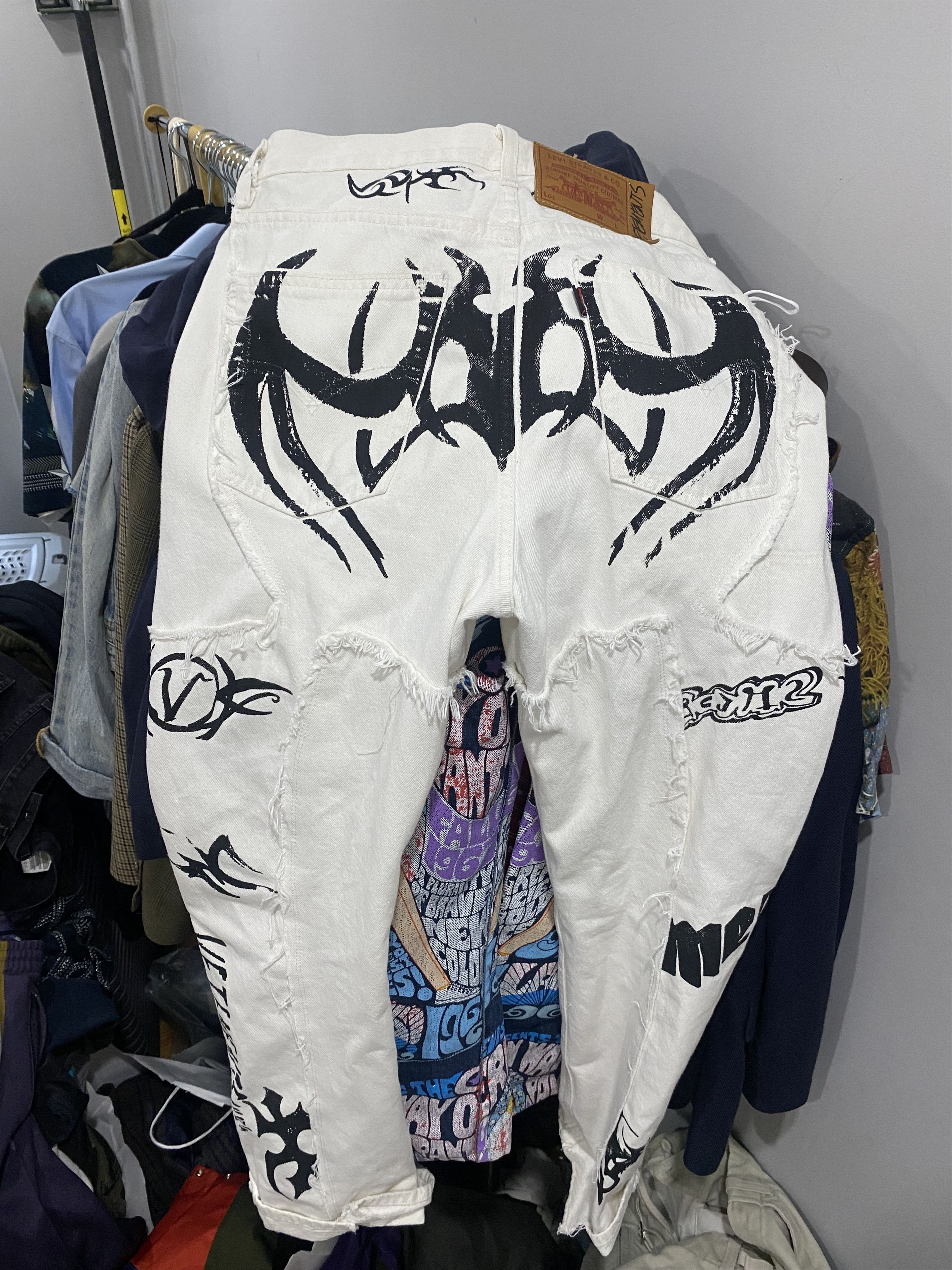 Vetements x Levi’s White Tribal Patchwork Denim