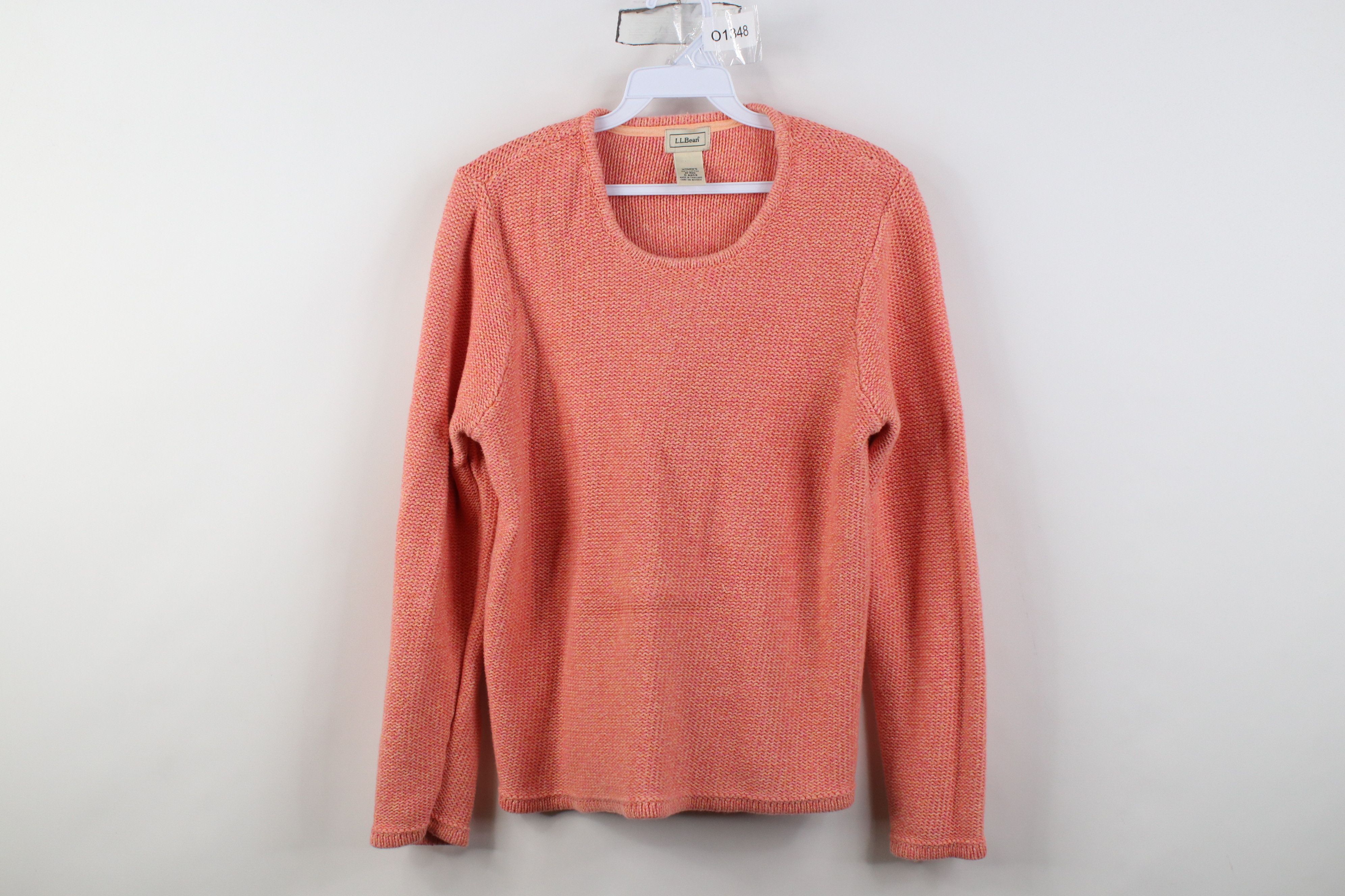 L.L. Bean Vintage Y2K LL Bean Cotton Marled Knit Sweater Orange Fleck Size M / US 6-8 / IT 42-44 - 1 Thumbnail