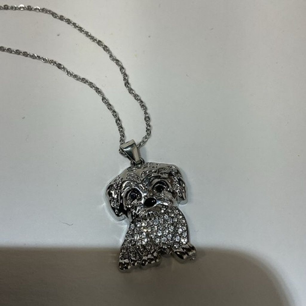 The Unbranded Brand NWT Silver Tone Necklace Maltese CharmPet Puppy Jewelry Gift Size ONE SIZE - 4 Thumbnail