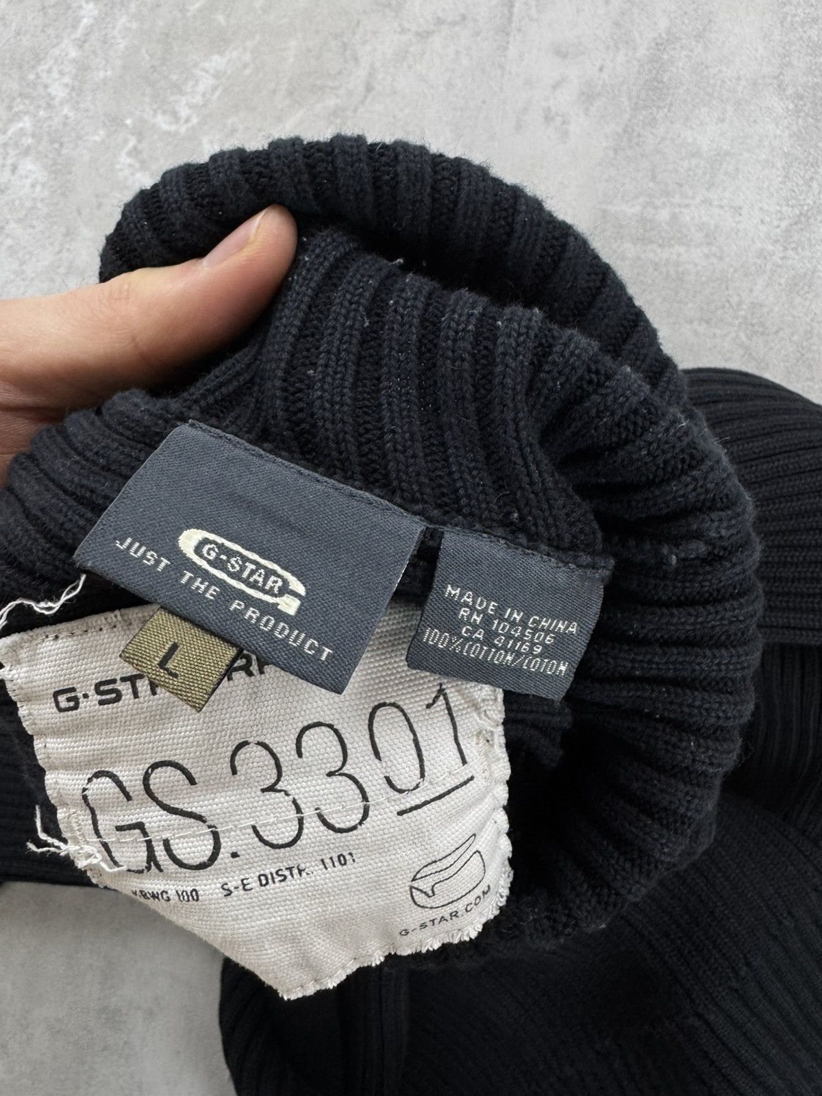 G-Star G-star Ribbed Sweater Vintage PARKER COLL PATCH TurtleNeck Size US L / EU 52-54 / 3 - 9 Thumbnail