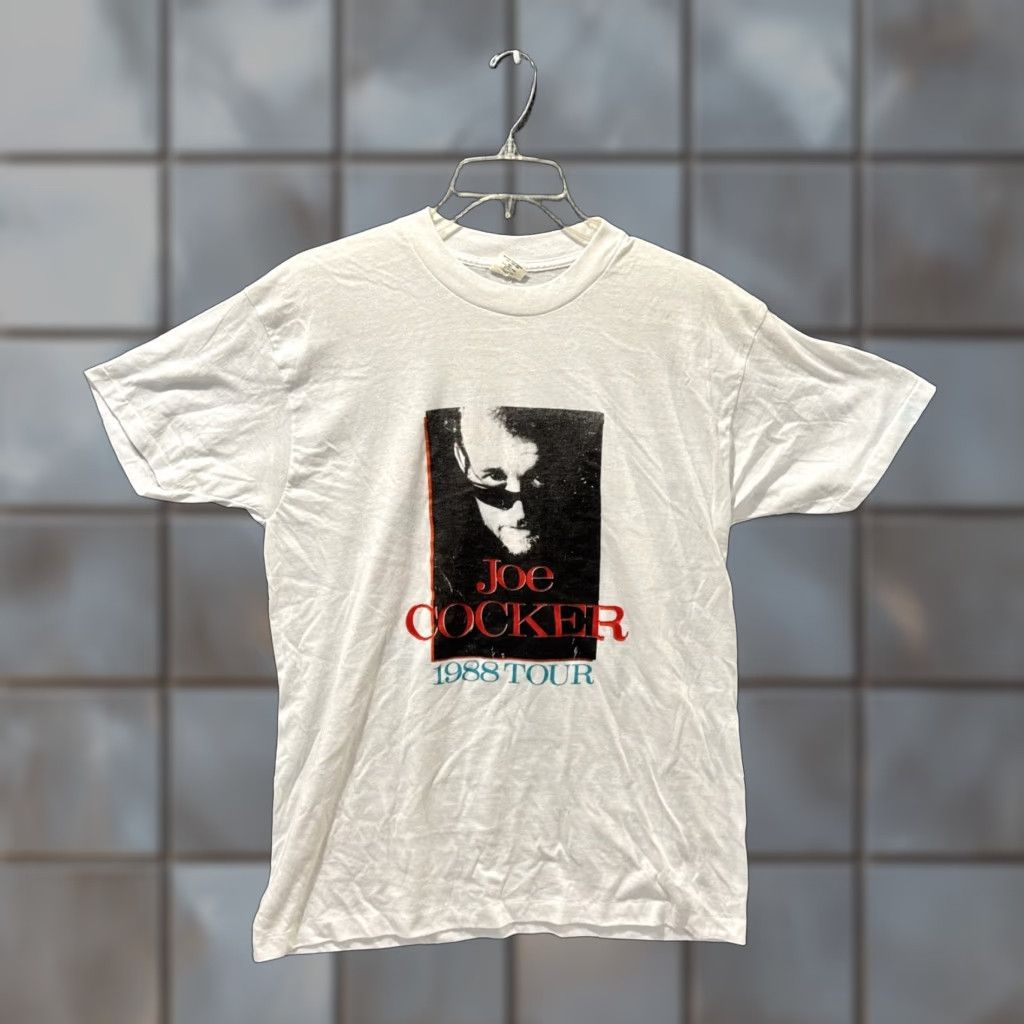 Vintage VINTAGE Joe Cocker The Phenomenon Unchained 1988 Tour T-Shirt XL White Mens 80s RARE Size US XL / EU 56 / 4 - 1 Thumbnail