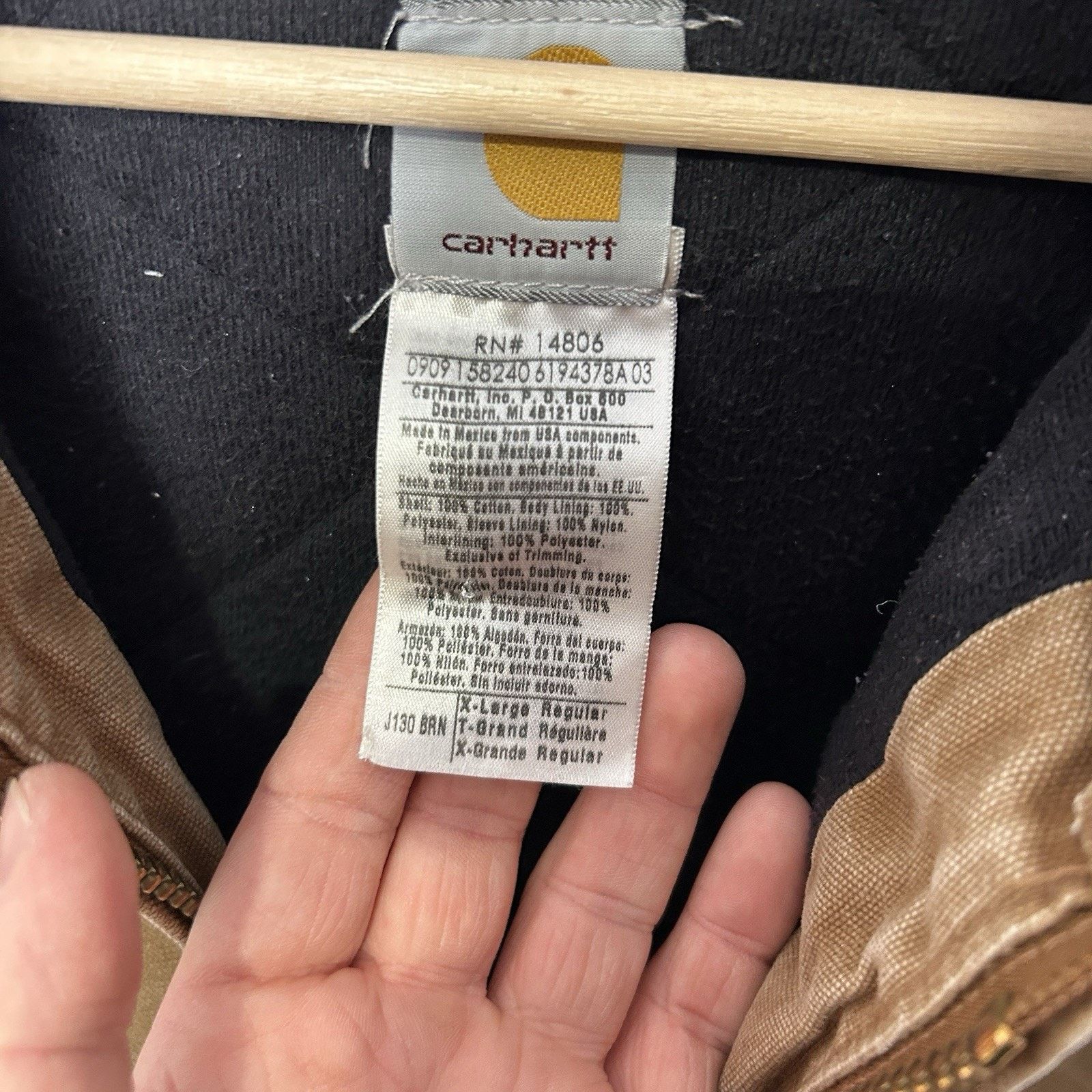 Carhartt Carhartt Hooded Quilt-Lined Active Jacket “Brown” J130-211 Size US XL / EU 56 / 4 - 11 Thumbnail