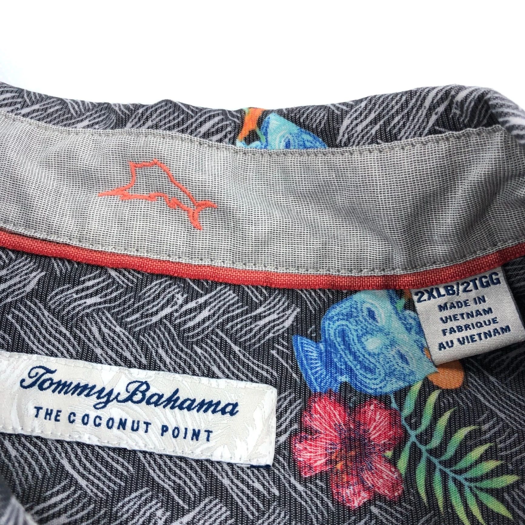 Tommy Bahama Tommy Bahama The Coconut Point Tiki Cocktails Button-Down Shirt 2XLB Adult Men's Gray Tropical Short Sleeve Size US XXL / EU 58 / 5 - 6 Thumbnail