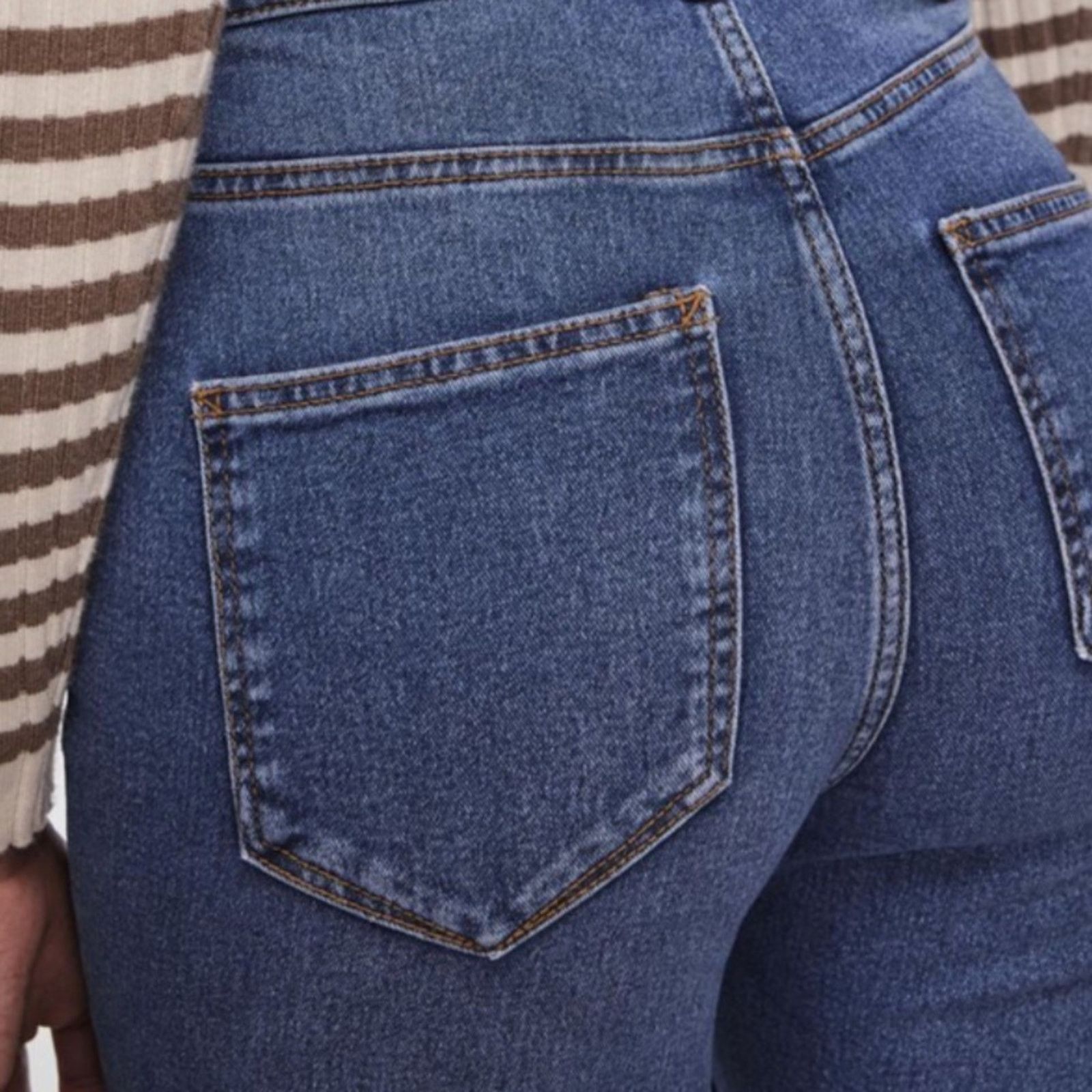 Pieces Uniques NWT $70 Pieces UK Denim Flare Fit High Waist Jeans MED NEW Size 28" / US 6 / IT 42 - 10 Thumbnail