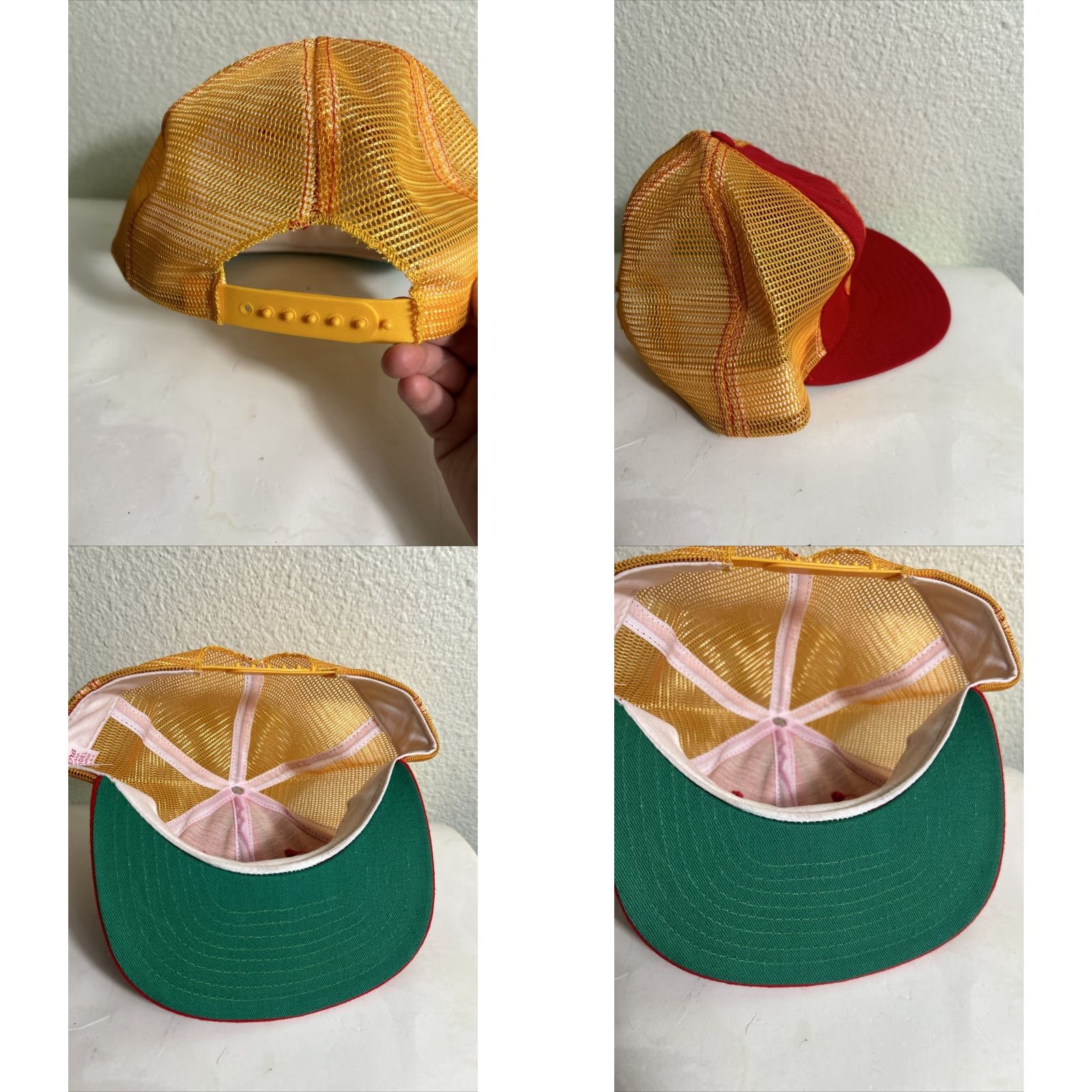 New Era VINTAGE New Era Trucker Hat Men One Size Red Industrial Contractors Snap Back Size ONE SIZE - 8 Thumbnail
