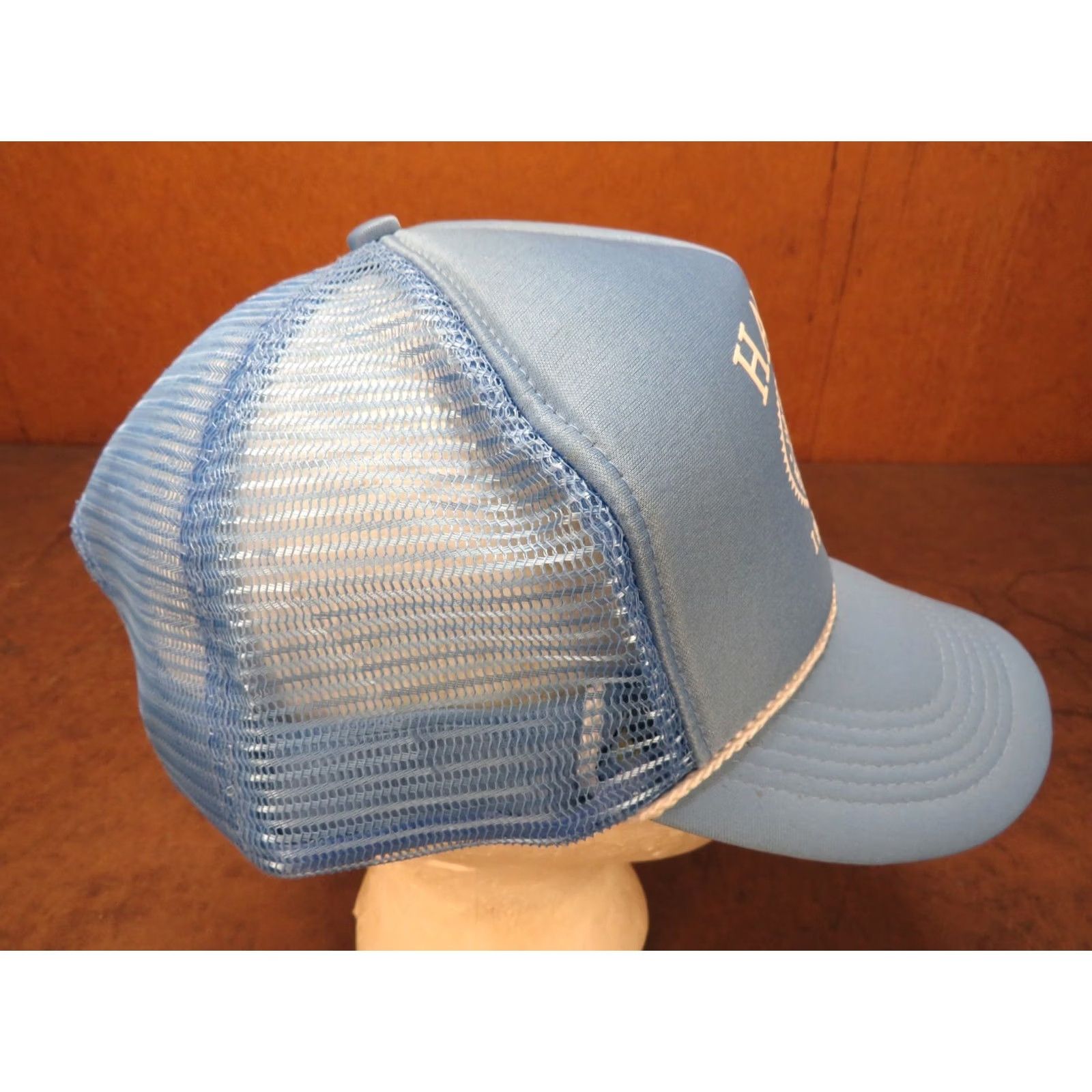 Vintage VINTAGE Hawaiian Islands Maui Kauai Molokai Lanai Kona Blue Snapback Hat Trucker Hat Men One Size Adjustable Blue Hawaii USA Size ONE SIZE - 4 Thumbnail