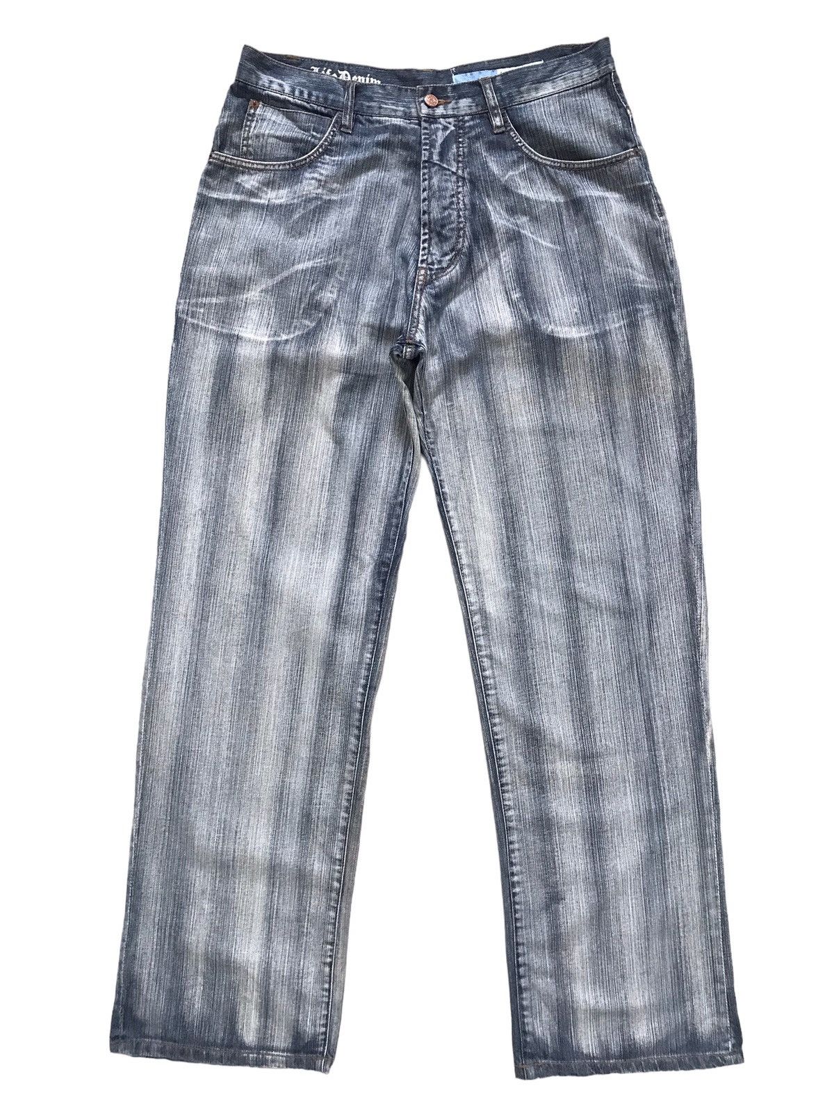 Other Azurre Blue Stripes Straight Denim Jeans Size US 34 / EU 50 - 1 Thumbnail