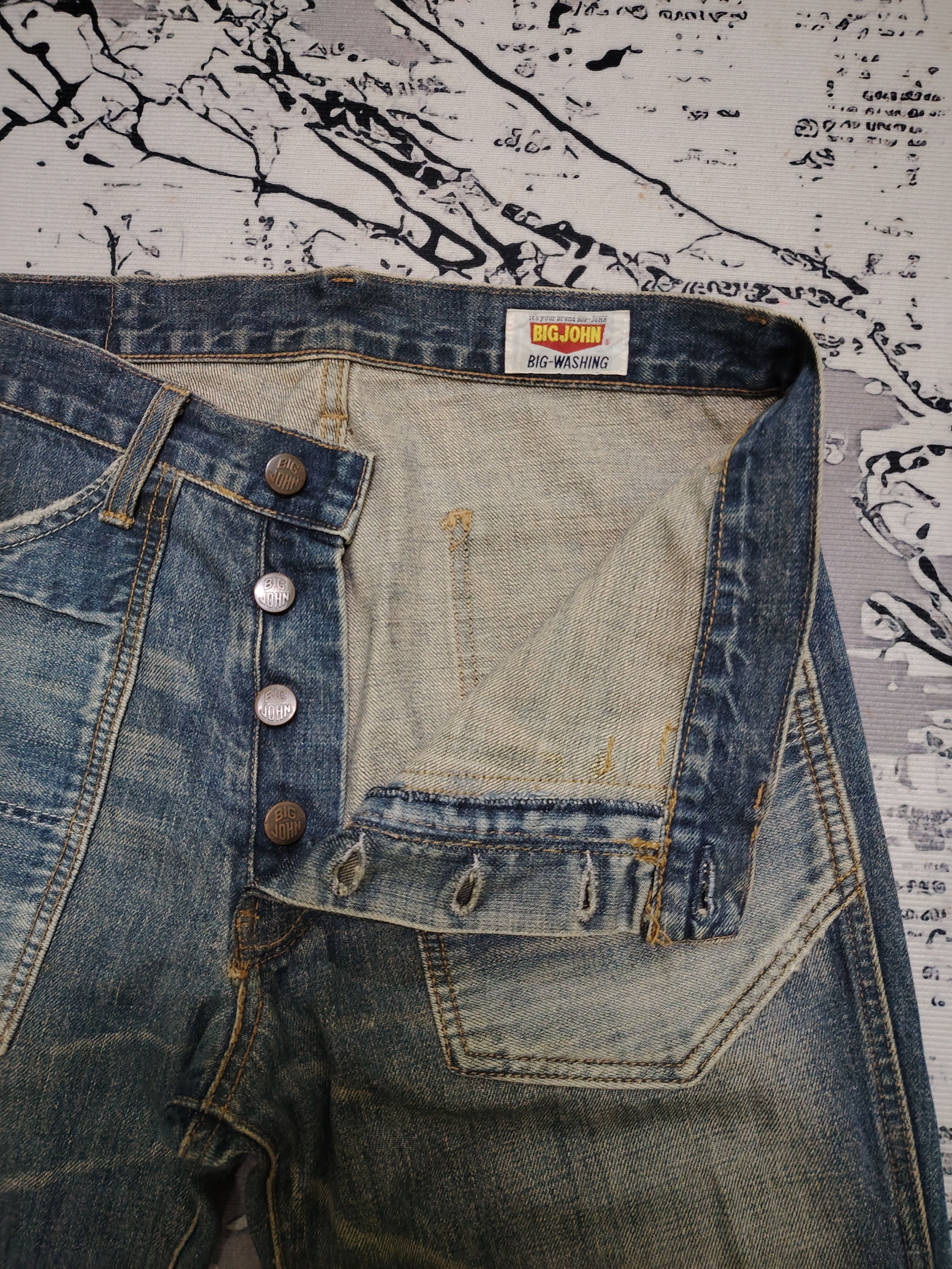 Big John VINTAGE 80s BIG JOHN FLARED BELL BOTTOM JEANS Size 34" / US 12 / IT 48 - 7 Thumbnail