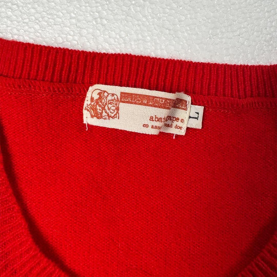 Bape BAPE Red Argyle 90s Knit Sweater (L) Size US L / EU 52-54 / 3 - 2 Thumbnail