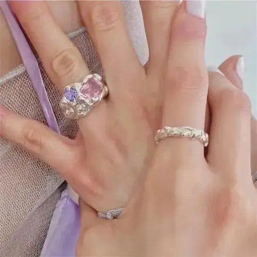 Handmade × Jewelry Colorful Moonstone Rings Size ONE SIZE - 2 Thumbnail