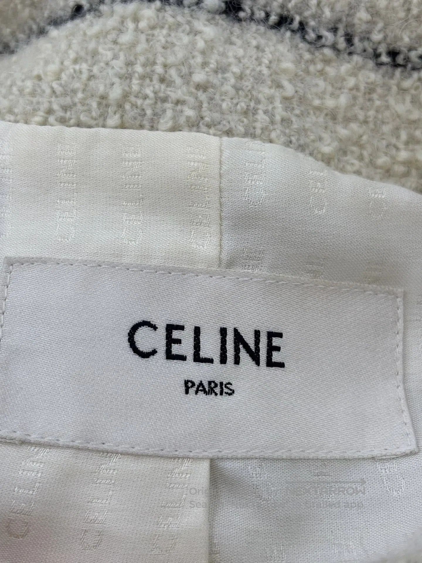 Celine Celine Beige Striped Gold Button Cropped Jacket. Size S / US 4 / IT 40 - 3 Thumbnail