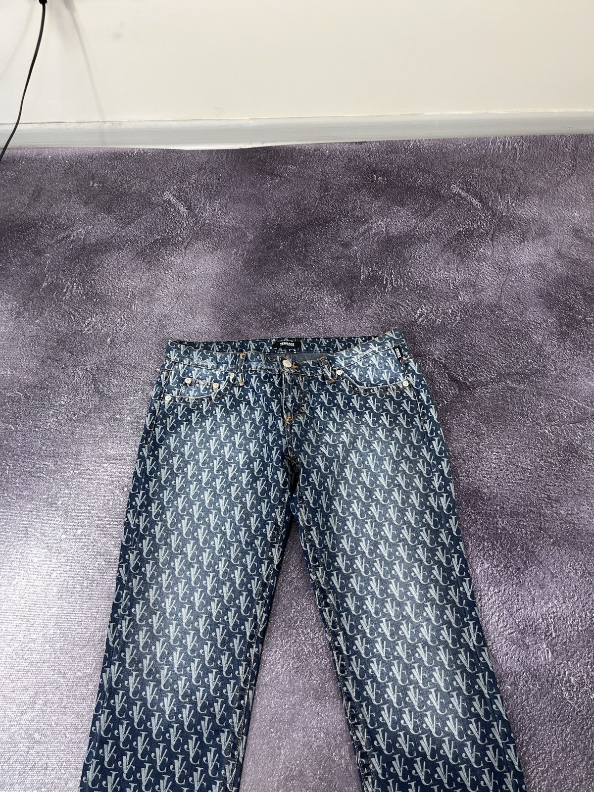 Versace Versace Jeans Couture Monogram Rare Luxury Cropped Jeans Size 29" - 9 Thumbnail