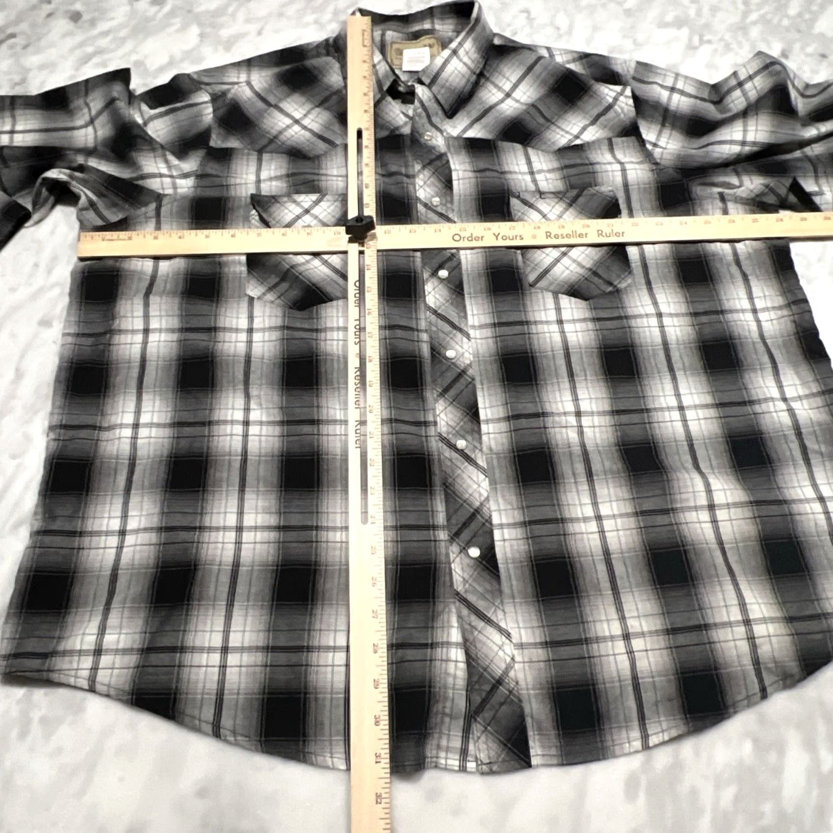 Wrangler VINTAGE Wrangler Western Shirt Men’s 2XL Black Plaid Pearl Snap Button-Up Long Sleeve with Pockets Size US XXL / EU 58 / 5 - 7 Thumbnail