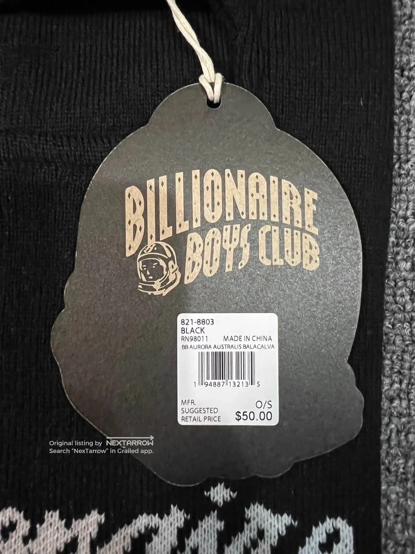 22fw Bbc Script Logo Knit Balaclava Beanie Q7 in Black, Men's — image 5 of 6