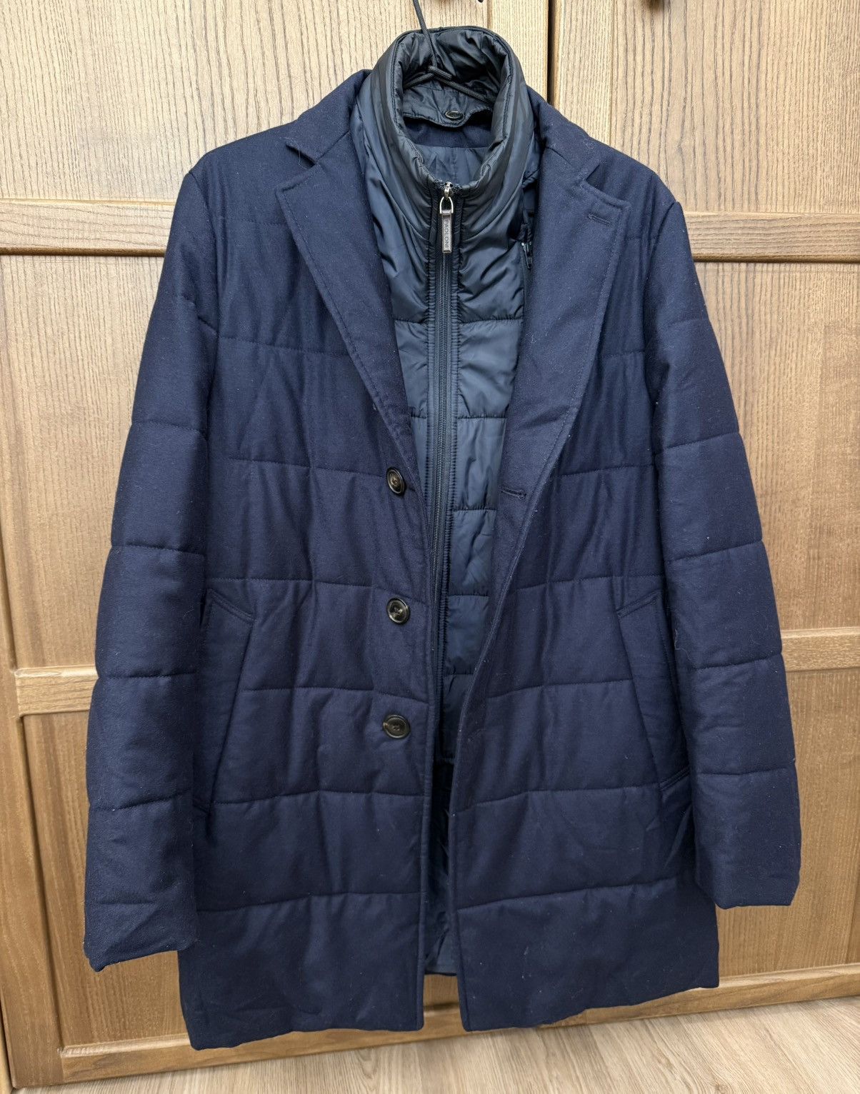 Paoloni Paoloni Quarantasei Navy Blue Wool Coat Jacket Size US S / EU 44-46 / 1 - 7 Thumbnail