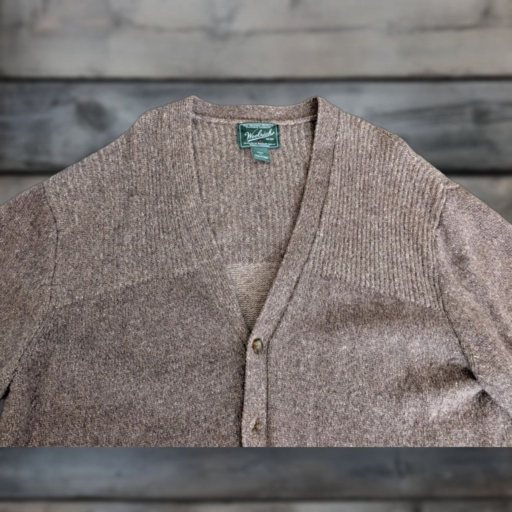 Vintage VINTAGE Woolrich Cardigan Sweater Mens XL Wood Brown Lamb's Wool Knit Cobain Grandpa 90s Outdoors Casual Size US XL / EU 56 / 4 - 1 Thumbnail
