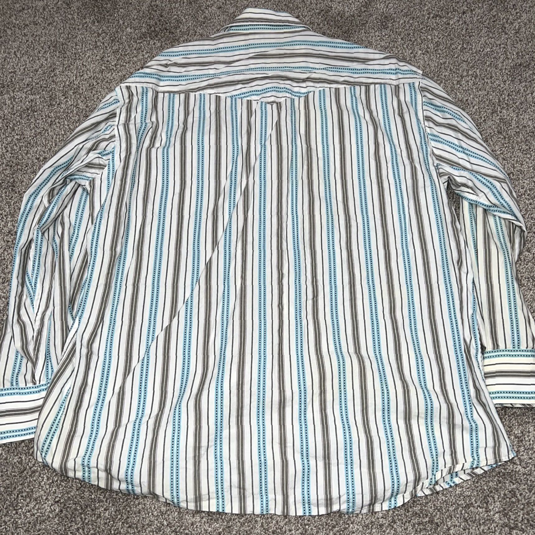 Stetson Stetson Shirt Western Striped Button-Up Snap 2XL Men’s Long Sleeve White Classic Western Button-Up Mens Regular Fit Size US XXL / EU 58 / 5 - 4 Thumbnail
