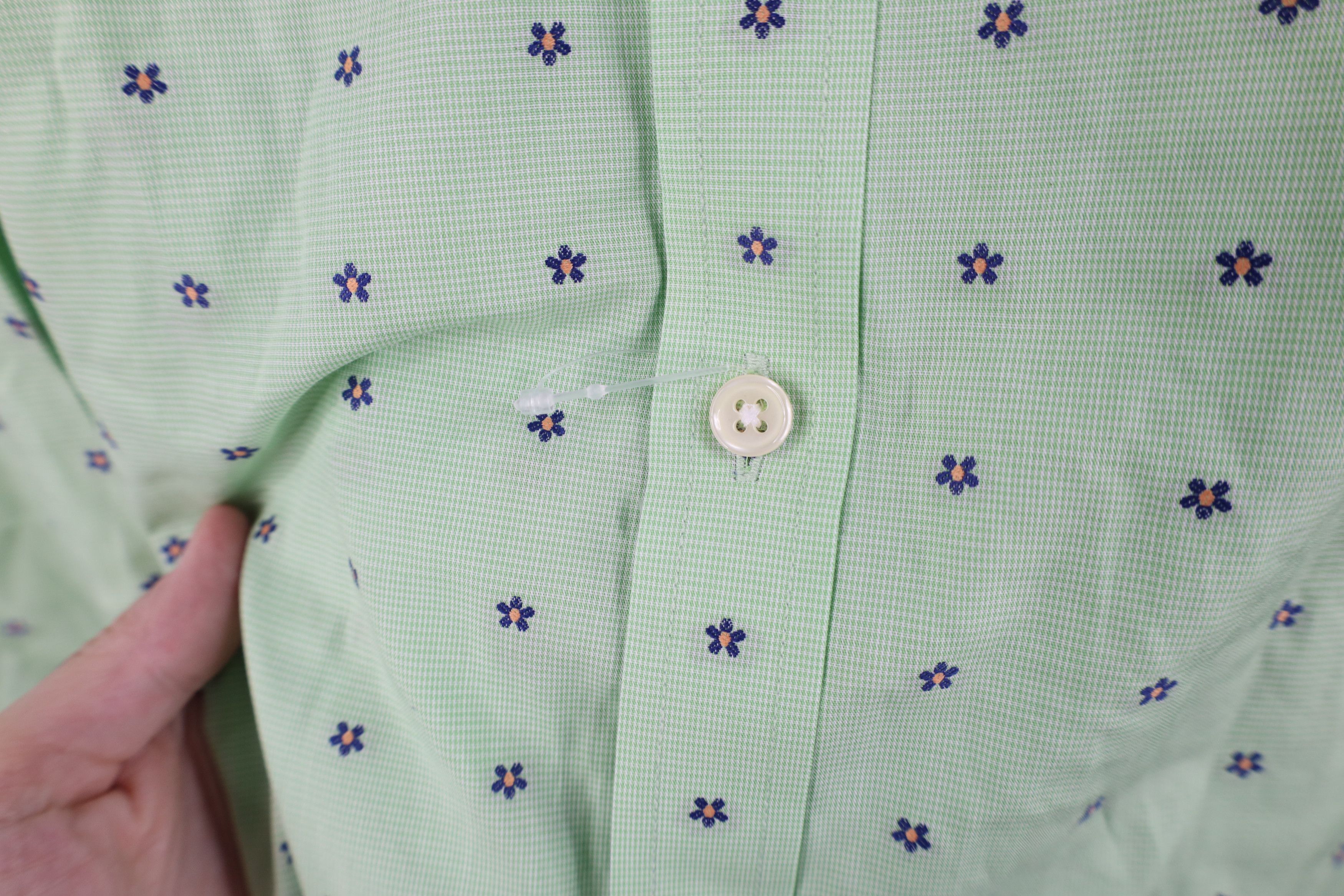 Jos. A. Bank New Jos A Bank Flower Stretch Collared Button Shirt Green Size US XXL / EU 58 / 5 - 6 Thumbnail