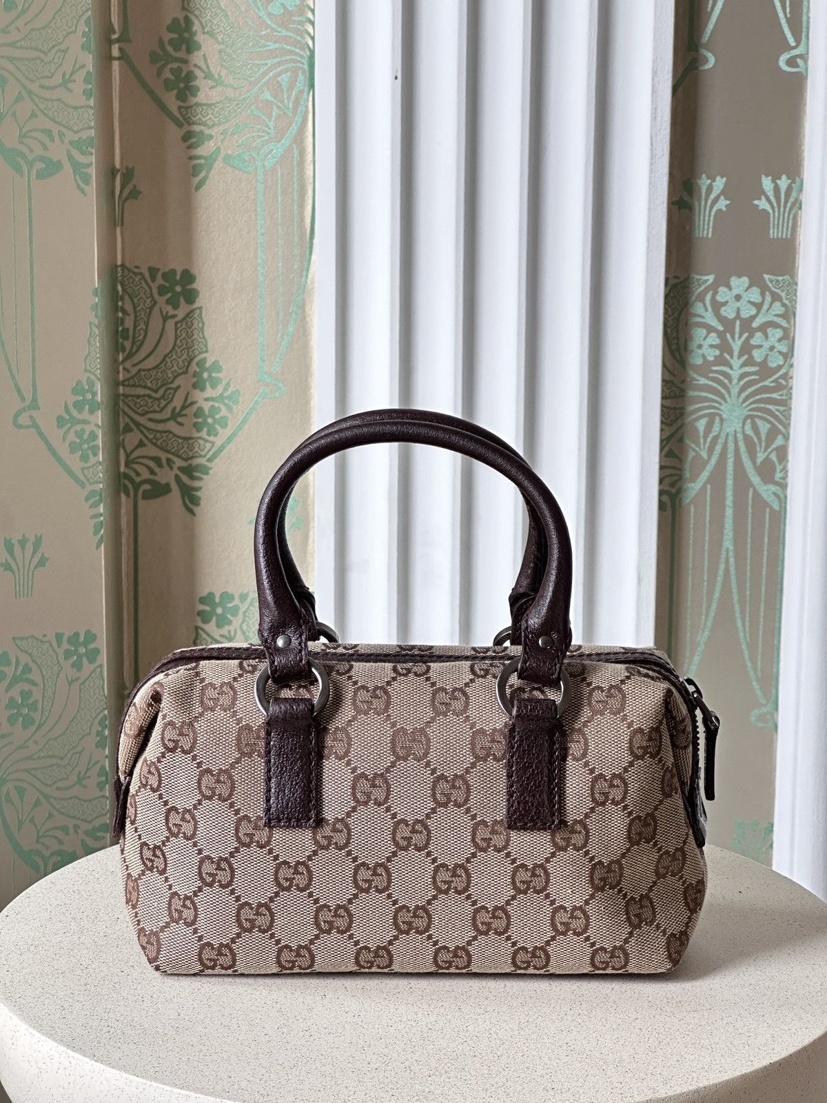 Gucci GUCCI Mini Monogram Canvas Boston Hand Bag Leather 113010 Size ONE SIZE - 3 Thumbnail